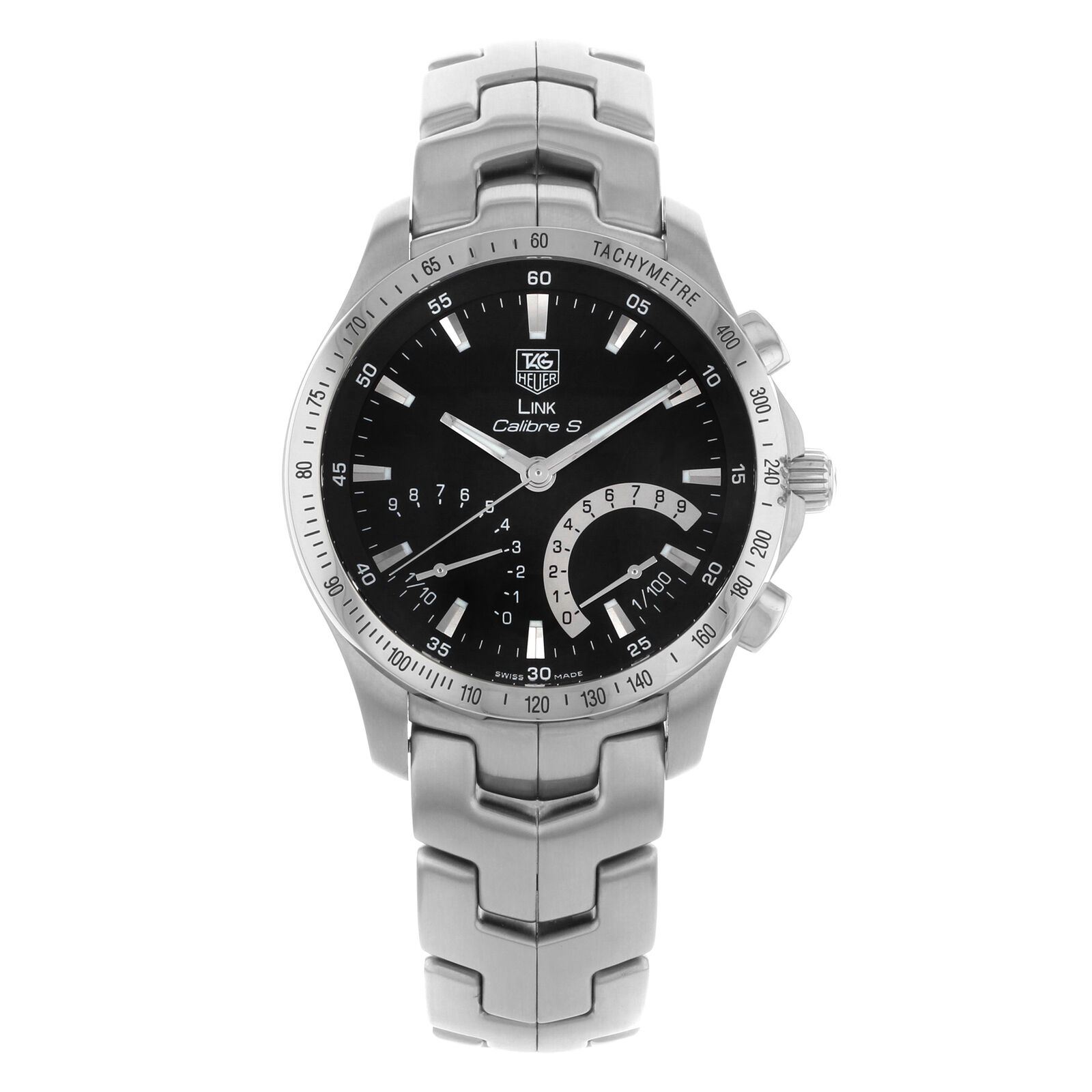 TAG Heuer Link Calibre S Black Dial Steel Quartz Mens Watch CJF7110.BA0592