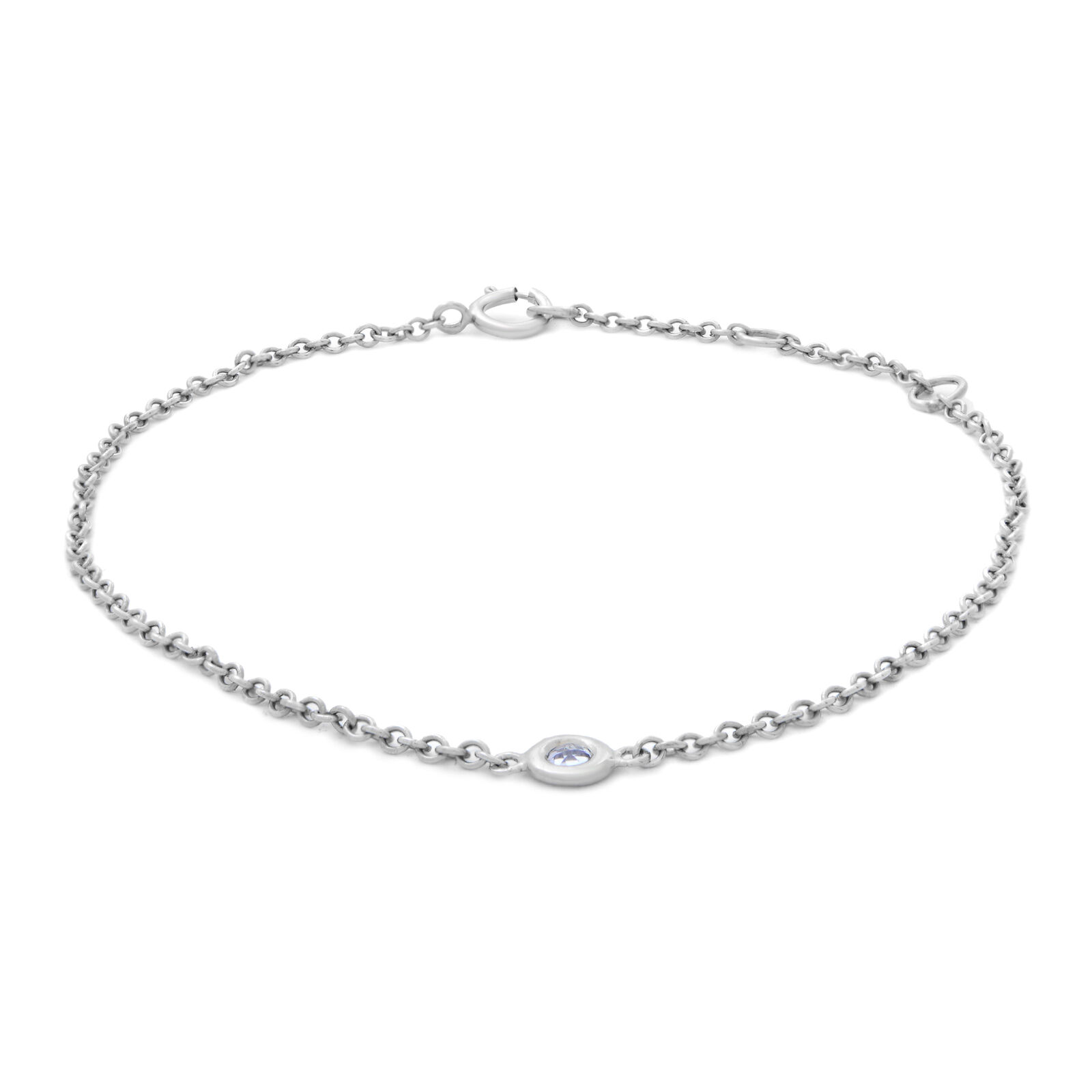 True 14k Yellow Gold Single Bezel Aquamarine Ladies Bracelet