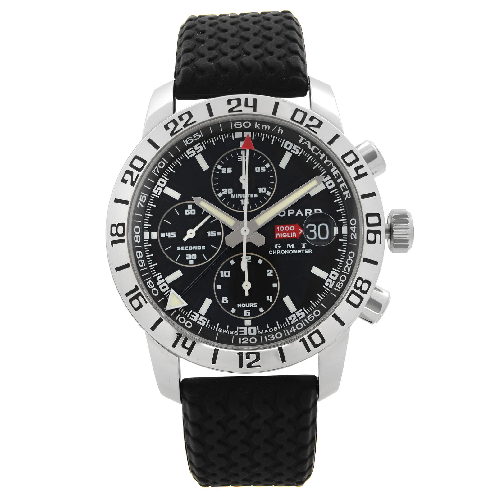 Chopard Mille Miglia GMT 42mm Chronogprah Steel Black Dial Men Watch 168992-3001