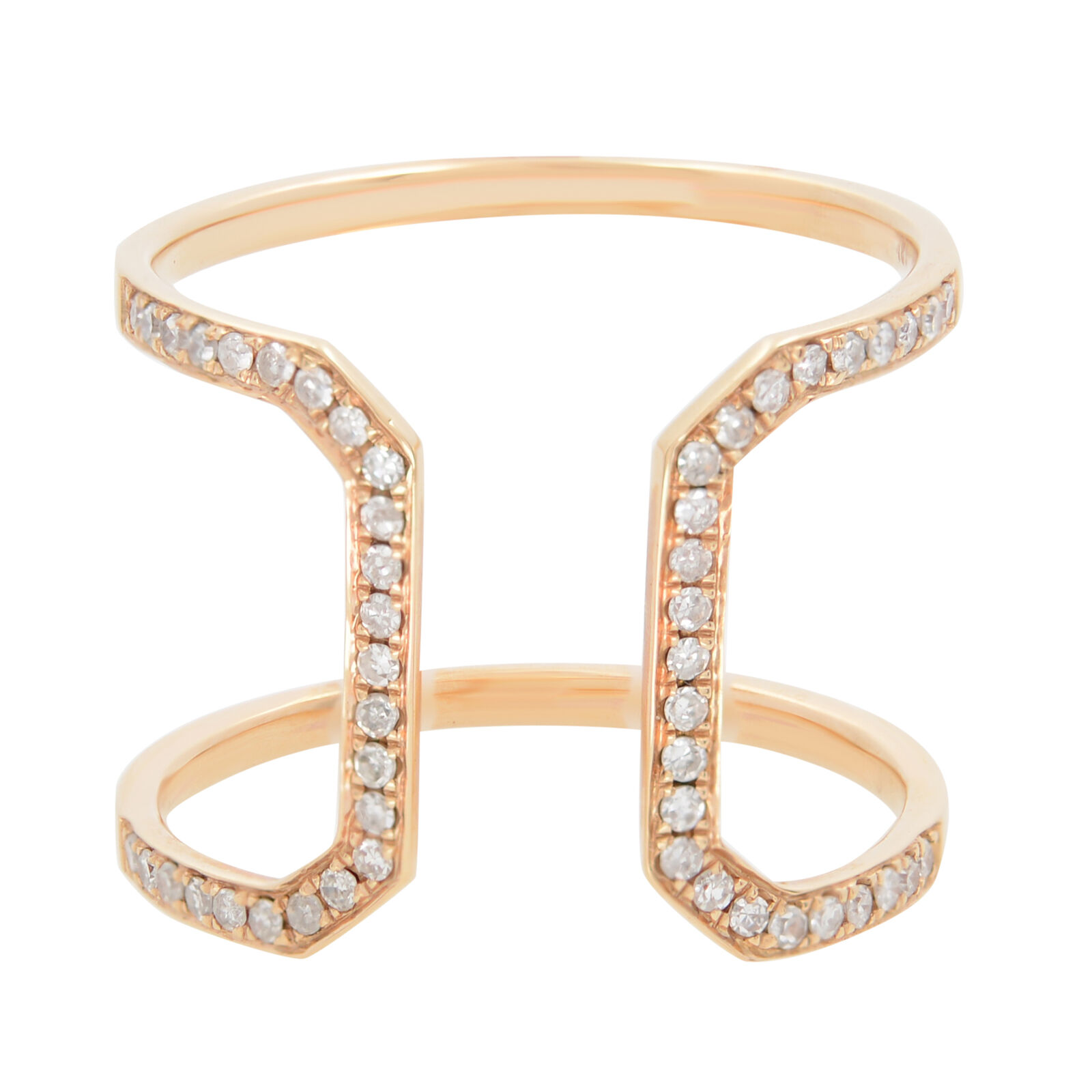 True 18K Rose Gold Diamond Ring Size 7.5 0.25cttw