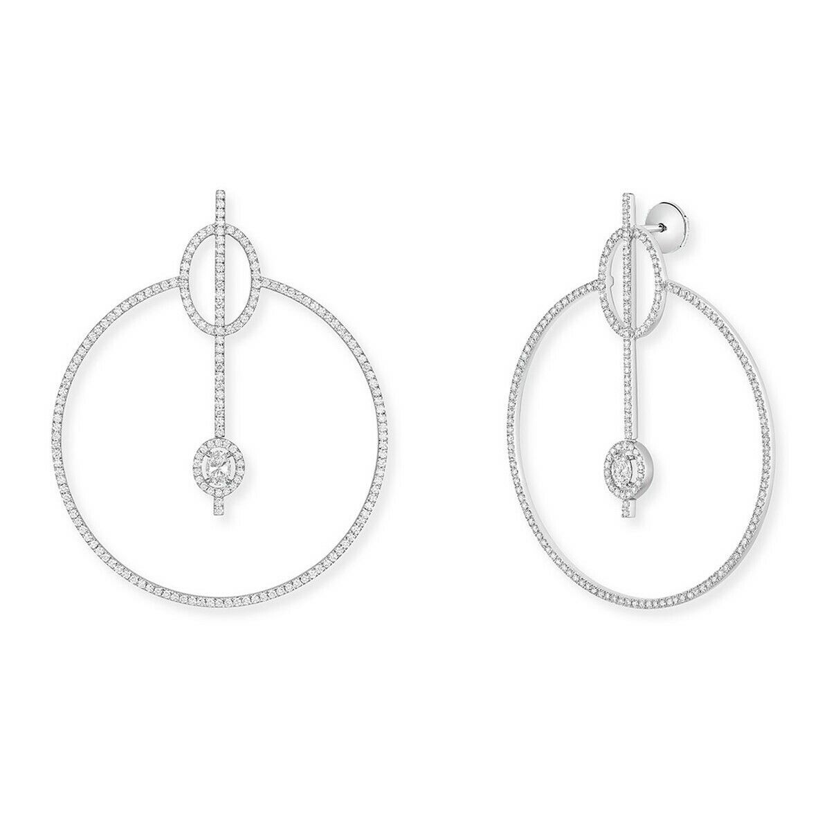 True Glam'Azone 18k White Gold Pave Diamond Earrings 2.52cttw