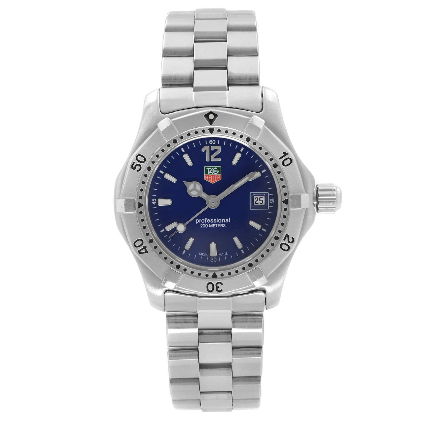 Tag Heuer Professional Stainless Steel Blue Dial Quartz Ladies