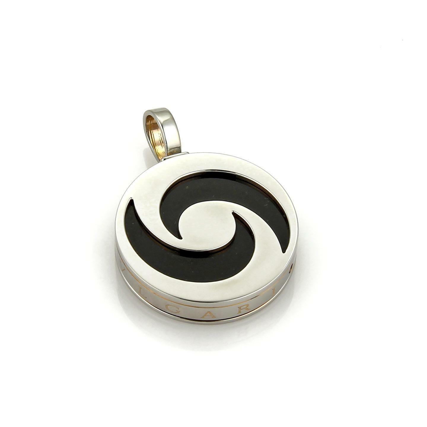 Bvlgari Bulgari Optical Spinning Onyx 18k White Gold  Steel Pendant