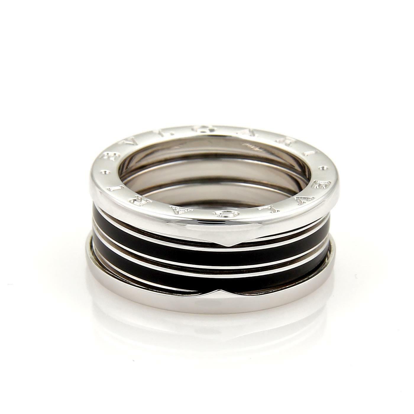 Bvlgari Bulgari B Zero-1 Biselovan 18k Gold Enamel Band Ring Size EU 61-US 9.25