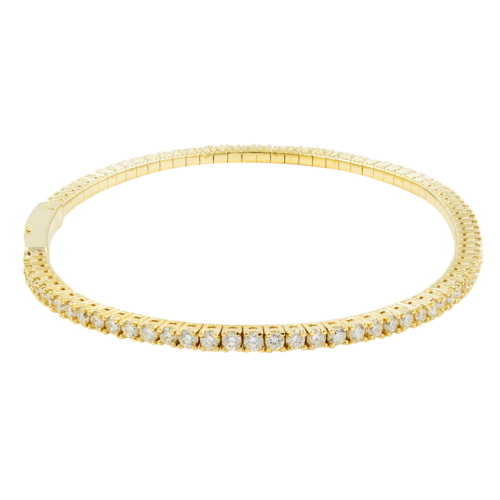 True Diamond Tennis Bangle Bracelet 14K Yellow Gold 1.50cttw