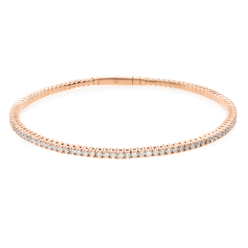 True Diamond Bangle Tennis Ladies Bracelet 14k Rose Gold 1.50cttw