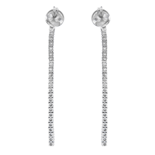 True Natural Diamond Drop Earrings 18k White Gold 1.36 cttw