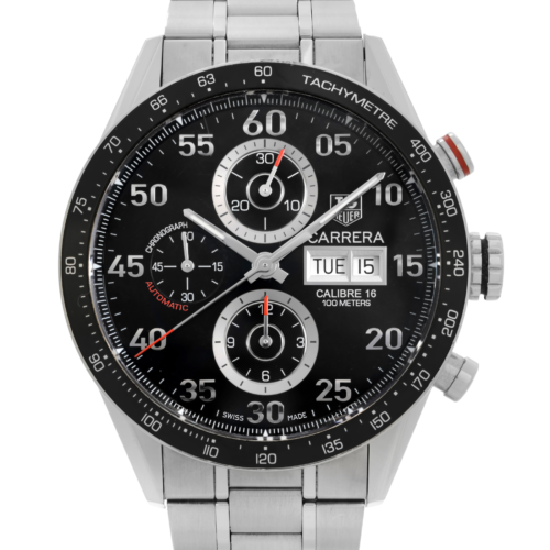 TAG Heuer Carrera Day Date Black Dial Steel Automatic Mens Watch CV2A10.BA0796