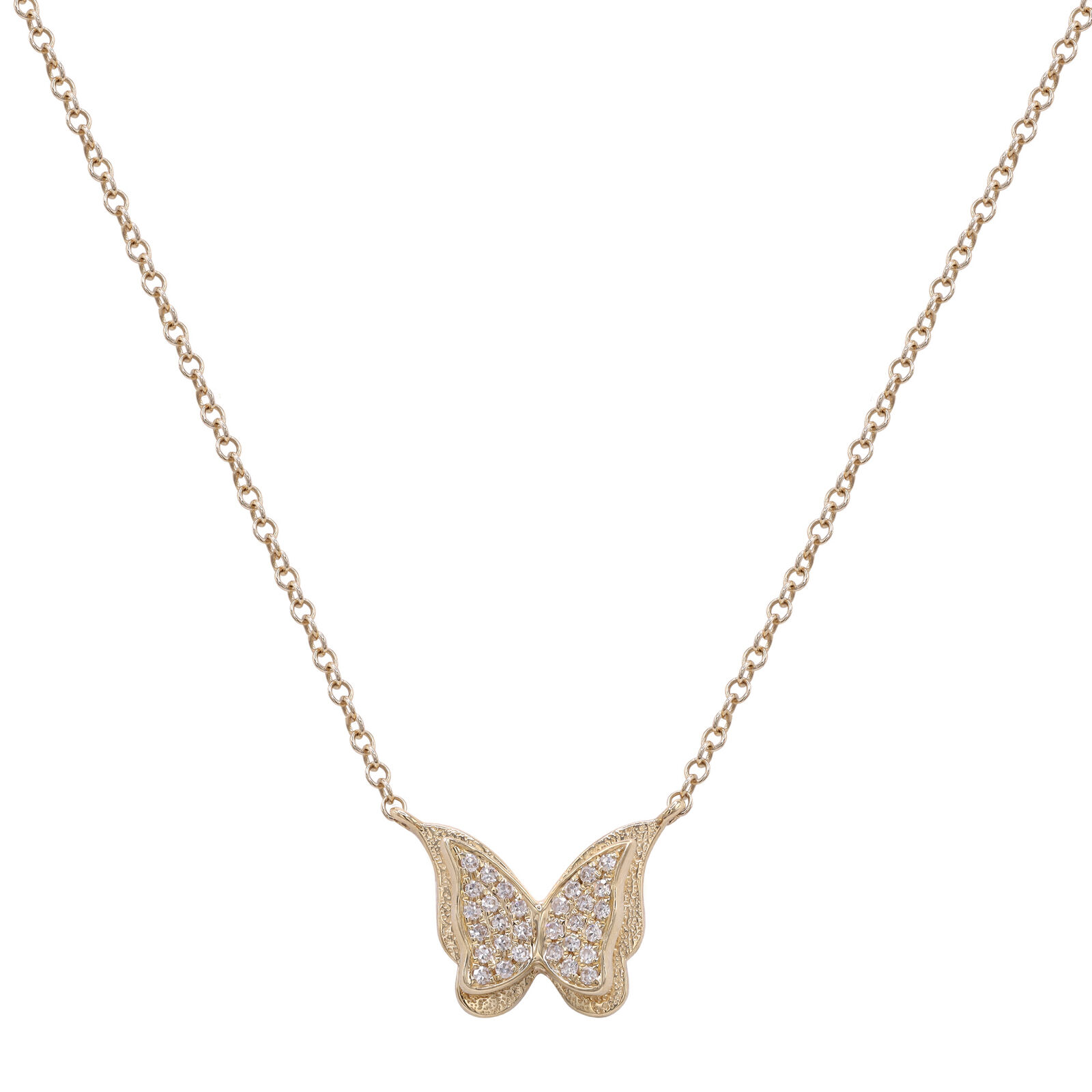 True Diamond Butterfly Mini Pendant Necklace