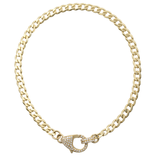 True Diamond Link Chain Bracelet 14K Yellow Gold 0.25Cttw 7 Inches