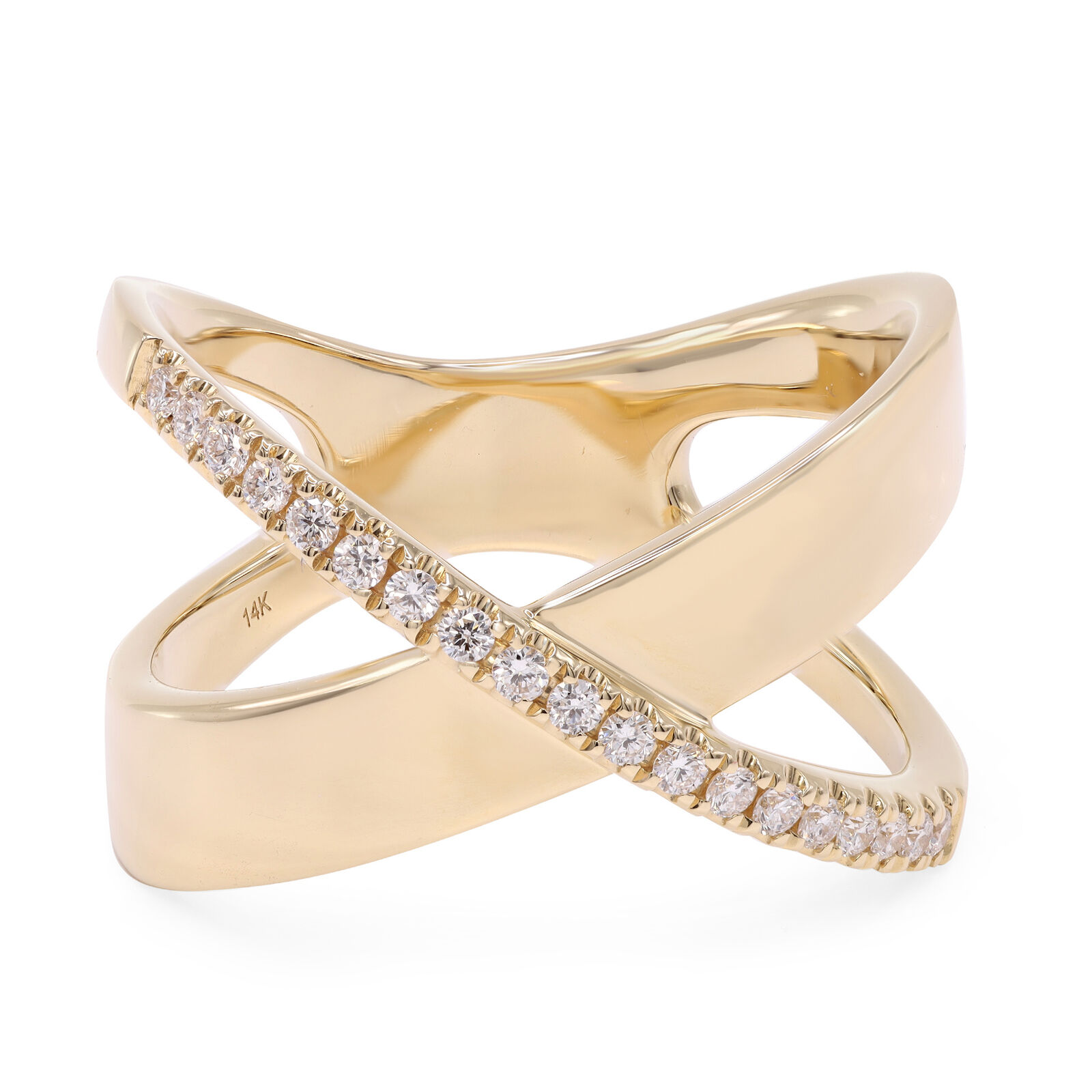 True Pave Diamond X Ring Band