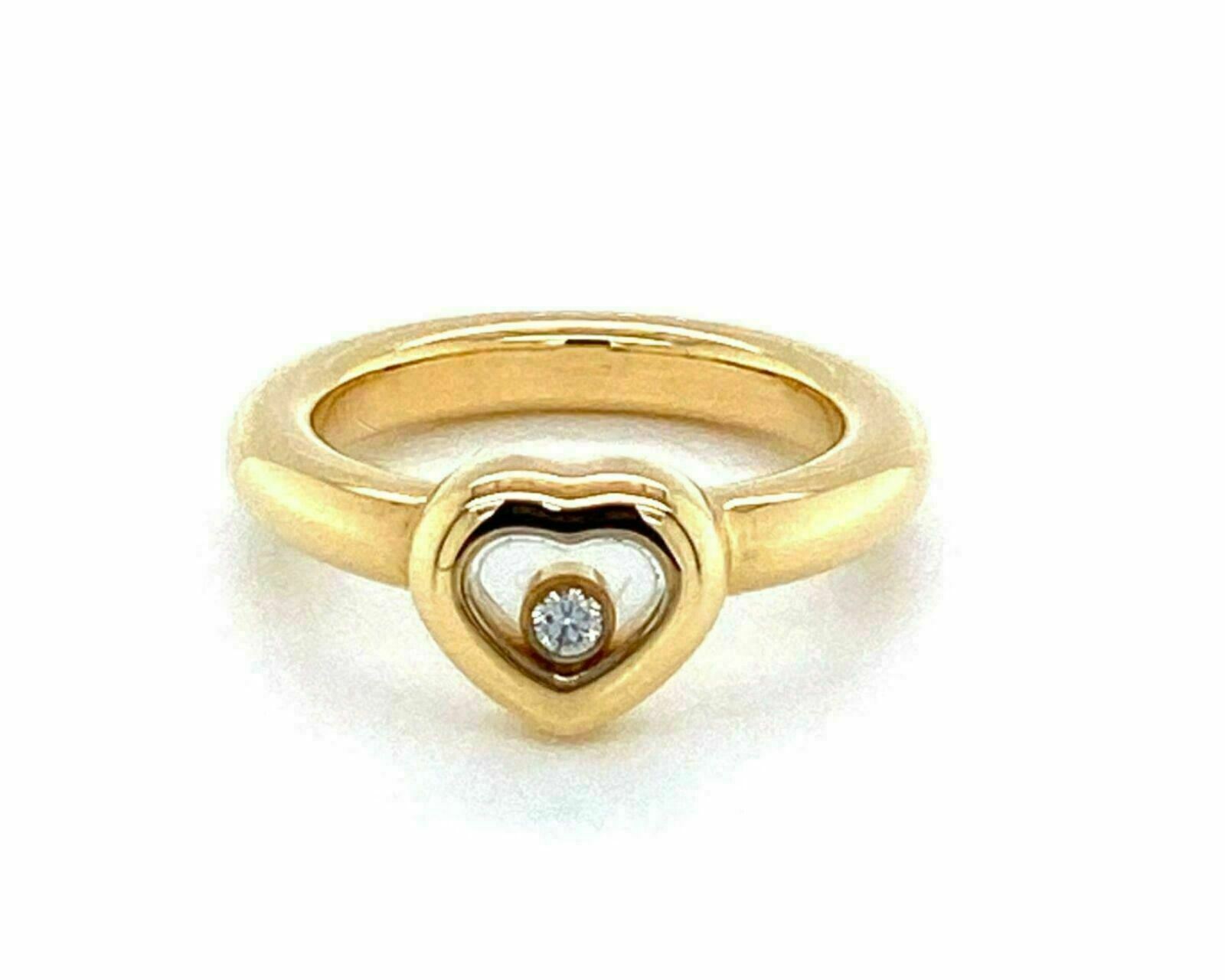 Chopard Happy Diamond 18k Yellow Gold One Diamond Heart Ring