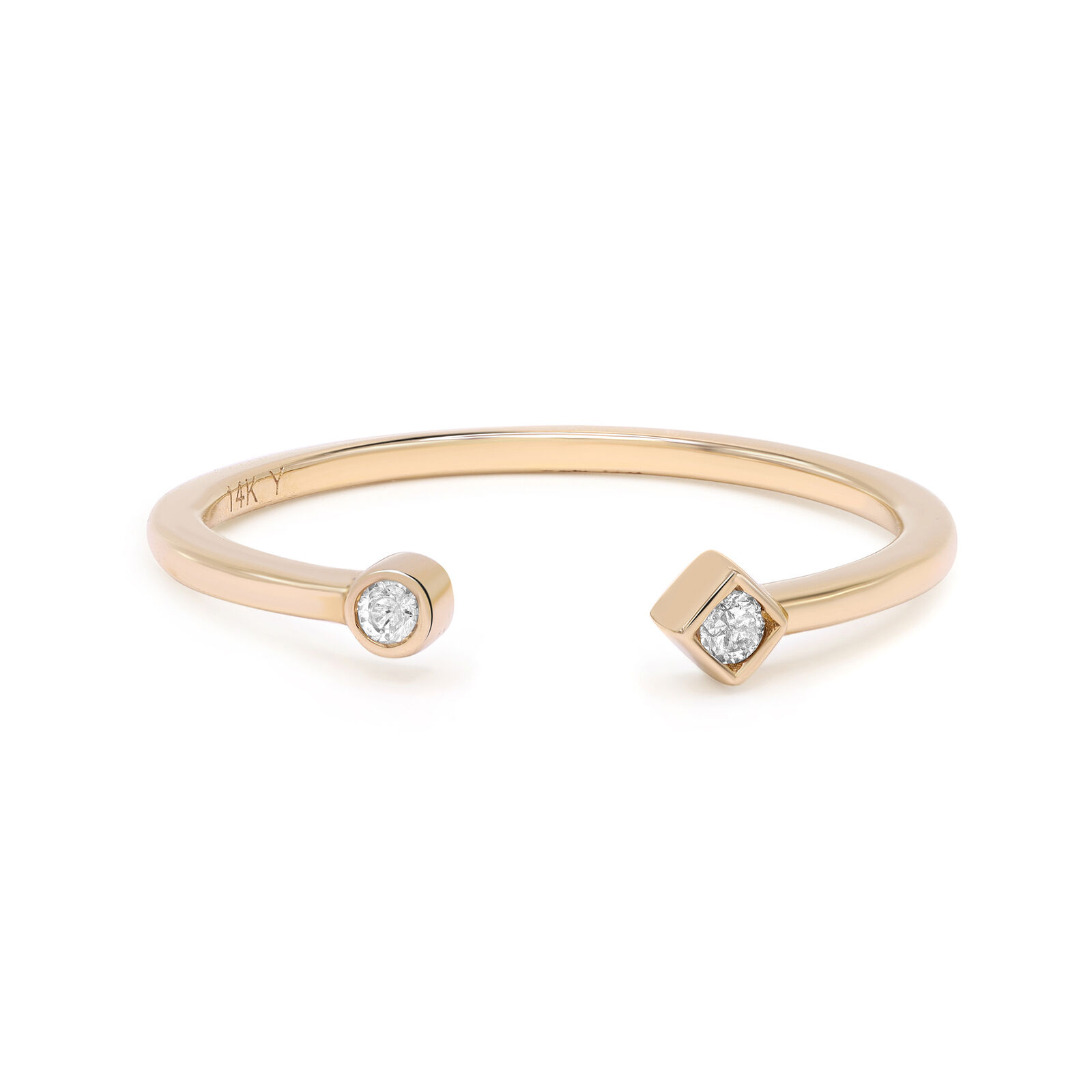 True Open Shank Diamond Ring 14K Yellow Gold 0.04cttw Size 6