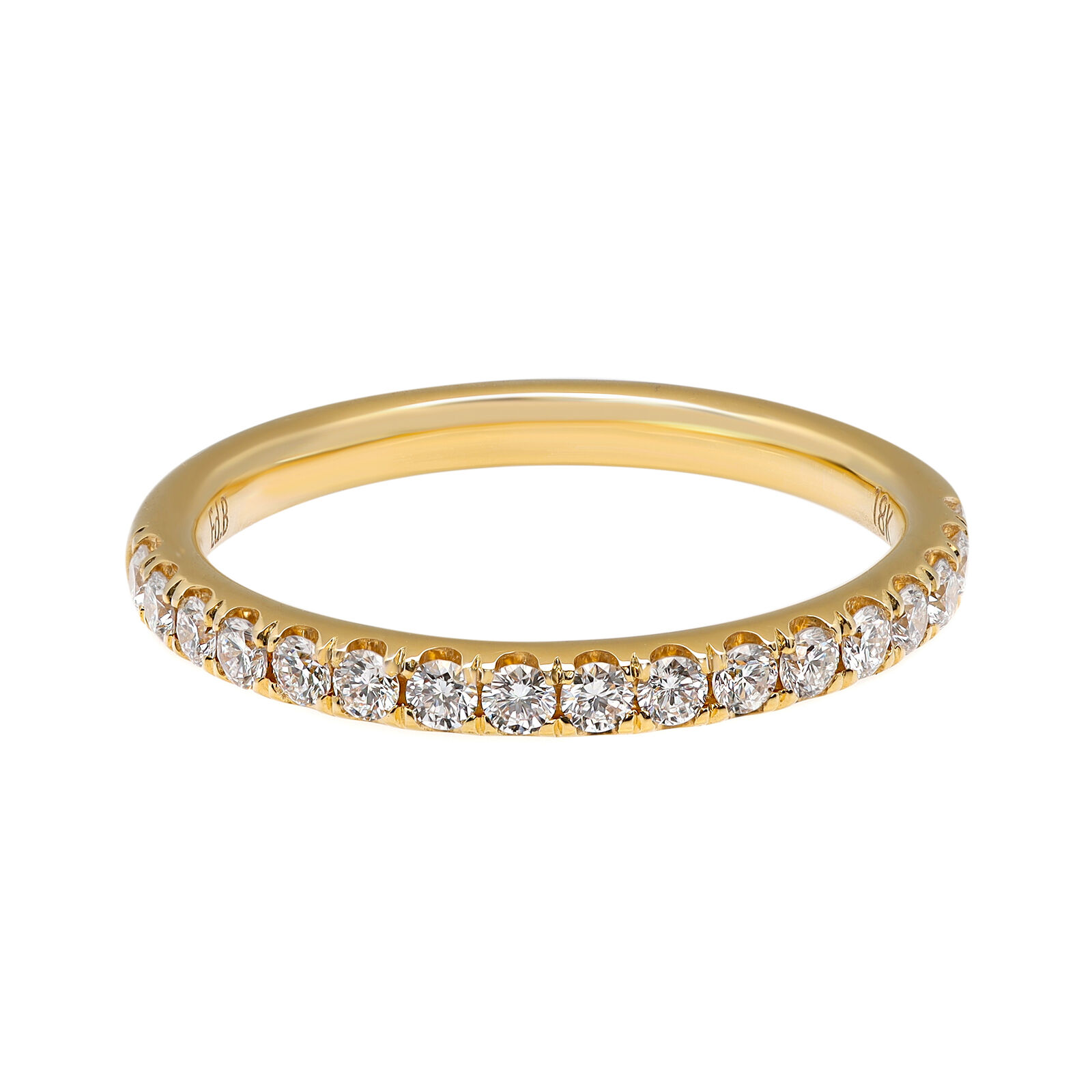 True 0.50Cttw Round Cut Pave Diamond Wedding Band Ring
