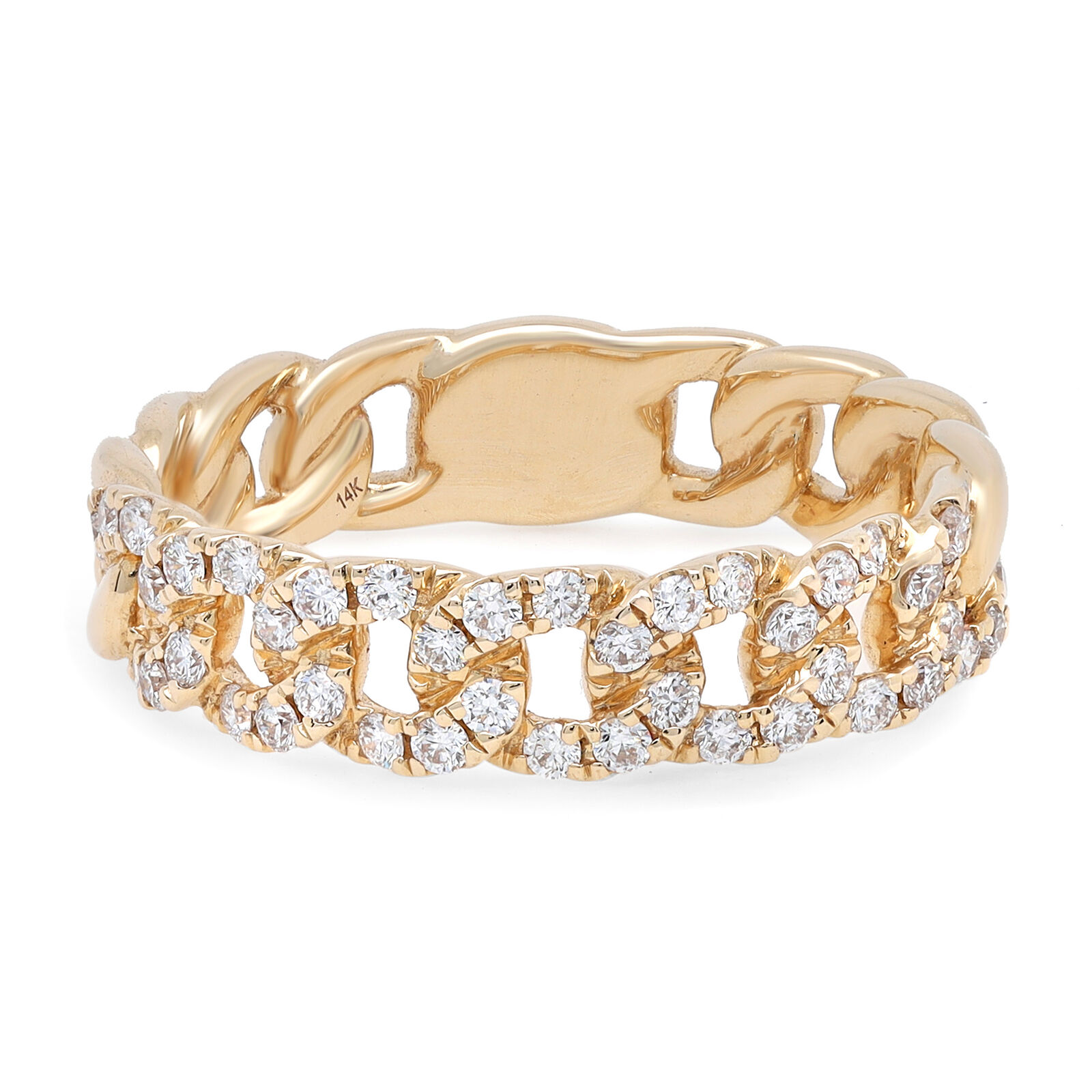 True 0.41Cttw Rachel Koen Pave Diamond Chain Link Ring