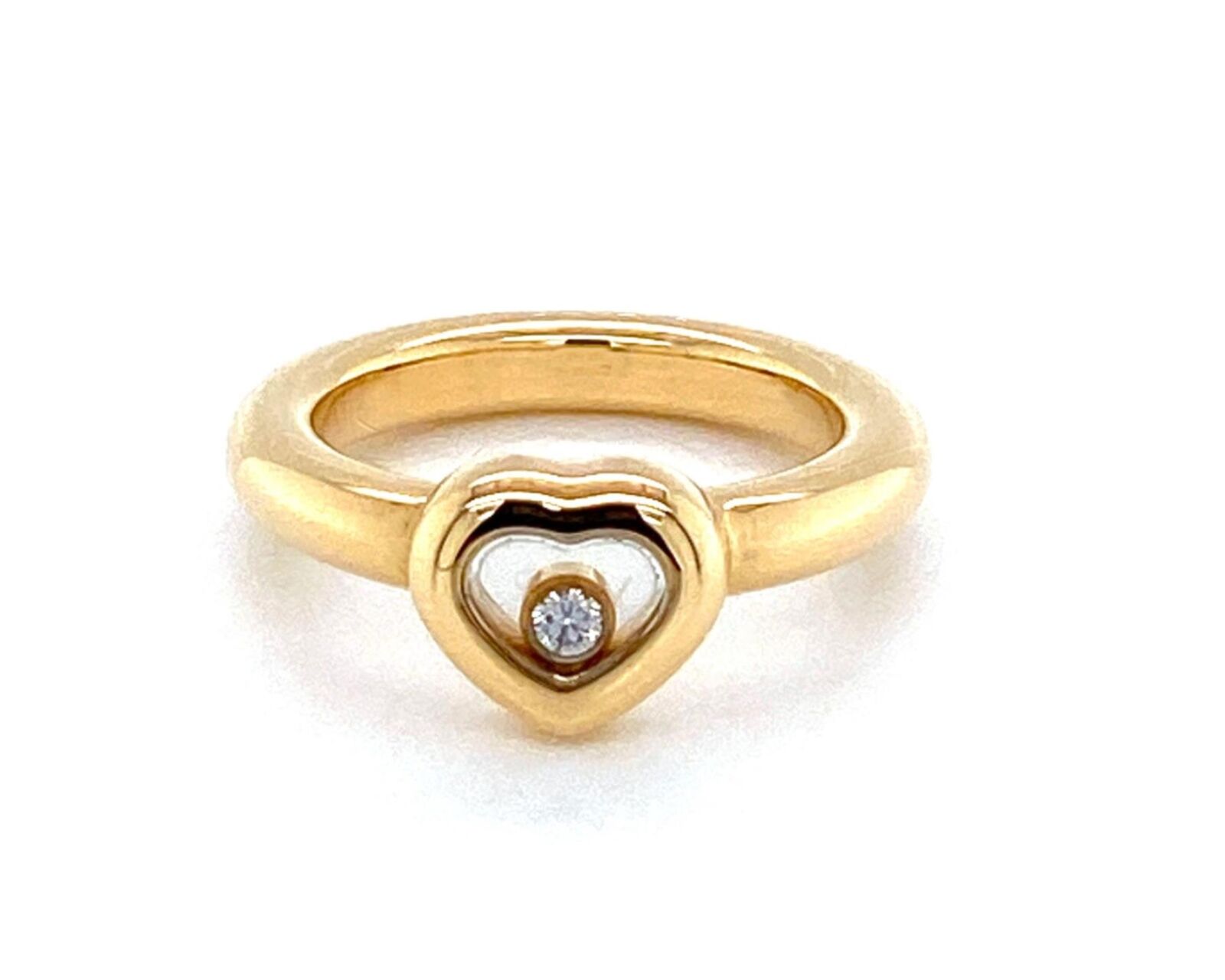 Chopard Happy Diamond 18k Yellow Gold One Diamond Heart Ring