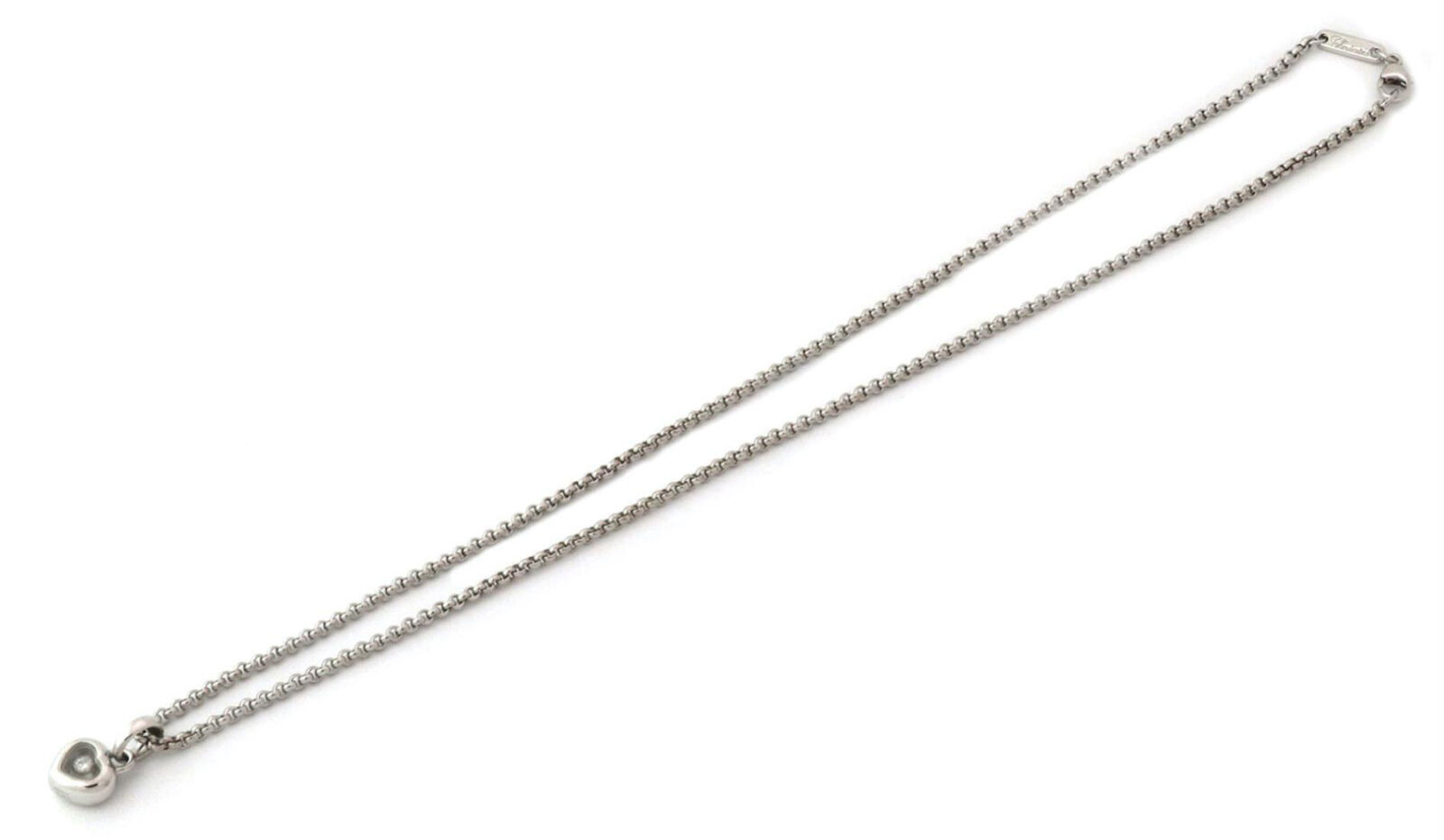 Chopard Happy Diamond Heart Pendant 18k White Gold Necklace