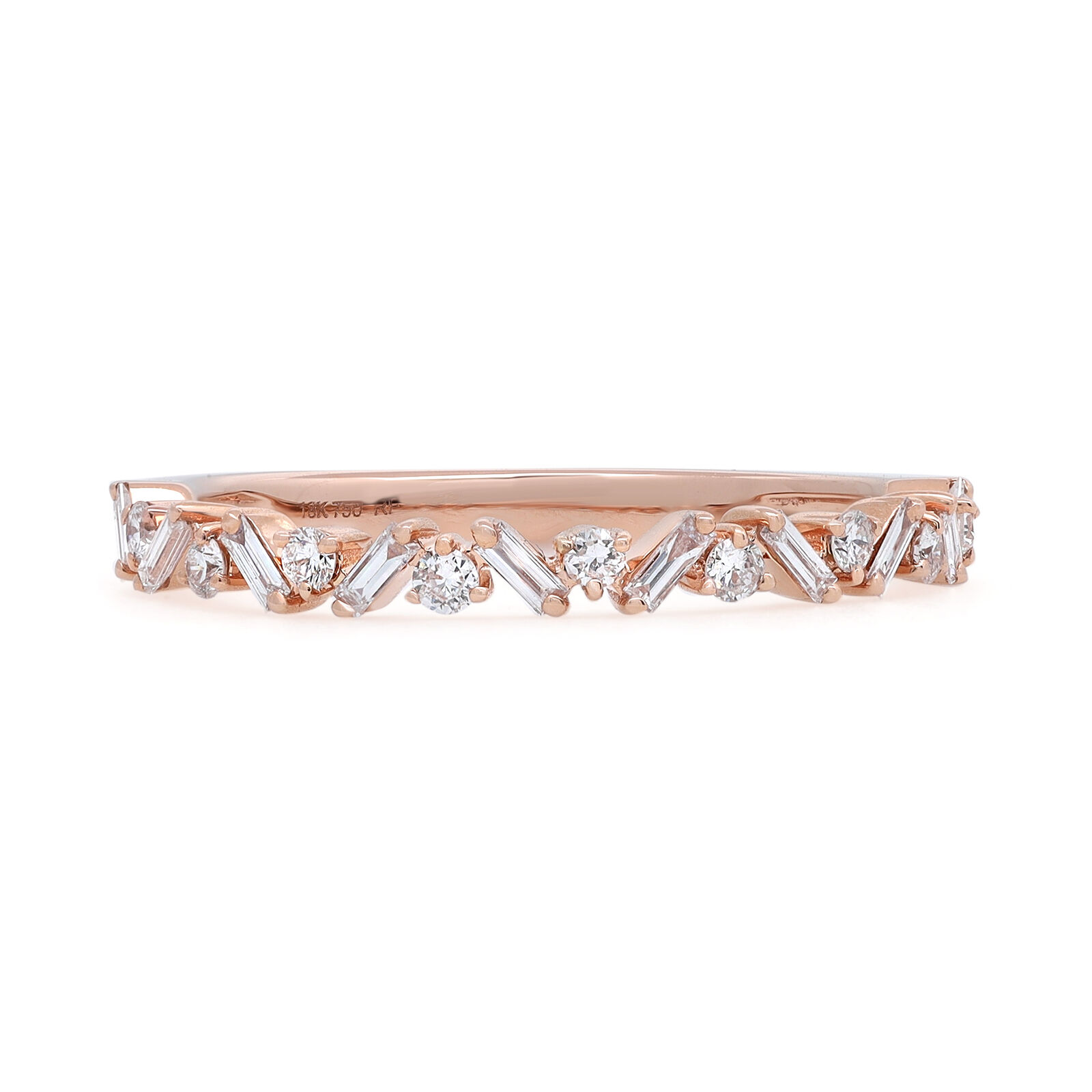 True 0.30Cttw Baguette  Round Cut Diamond Ring