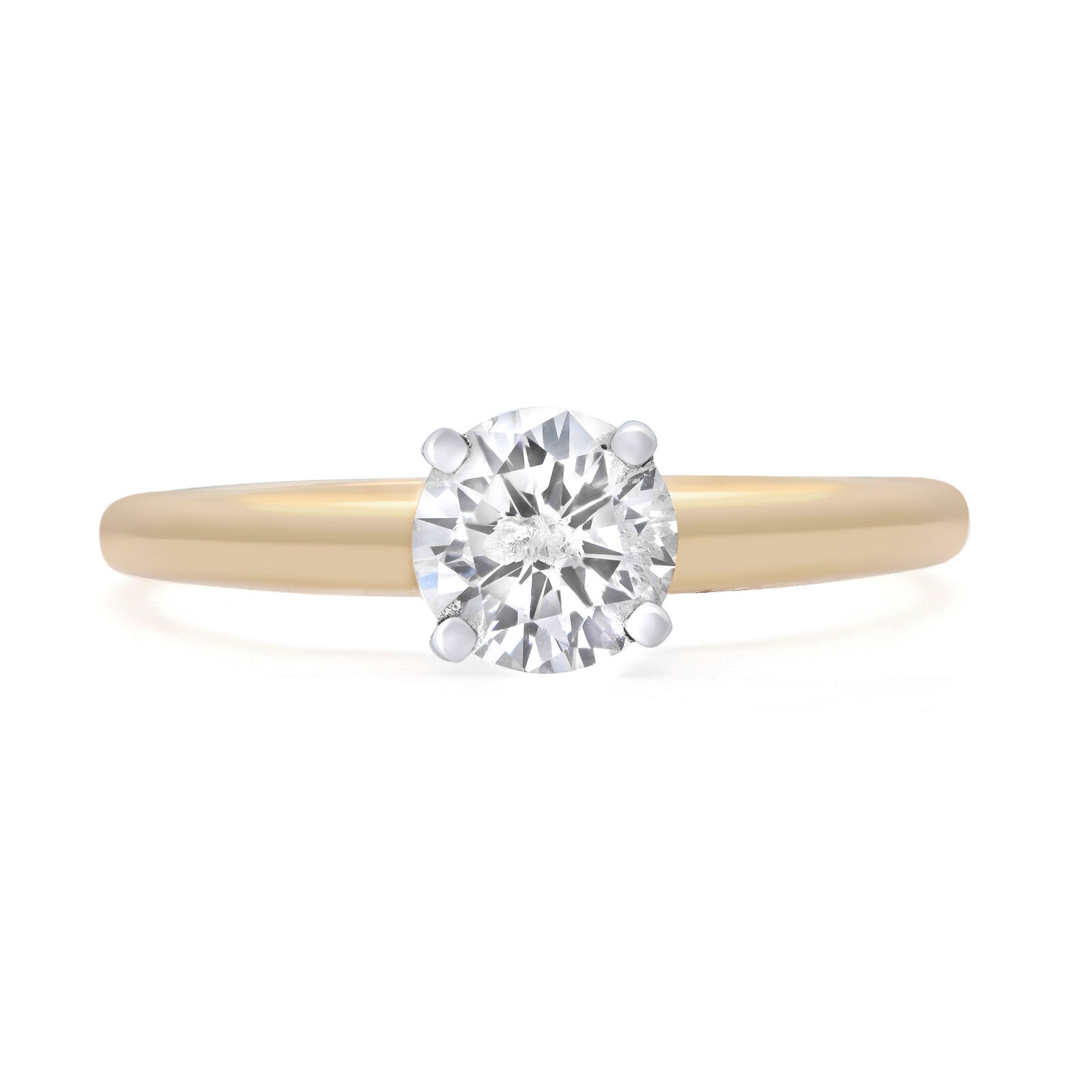 True 0.60 Cttw Diamond Engagement Ring 14K White  Yellow Gold  Size 6