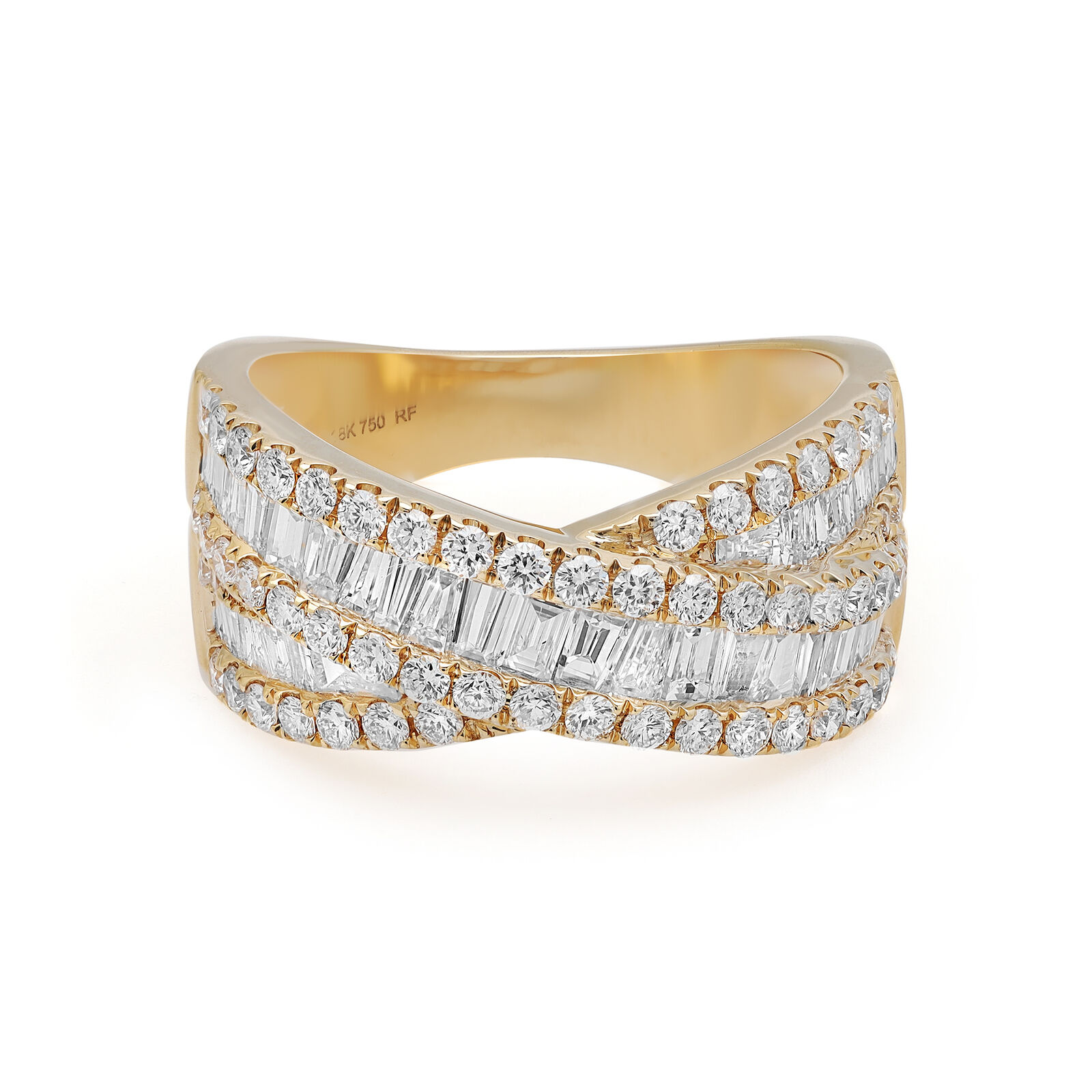 True 1.97Cttw Baguette  Round Diamond Ring