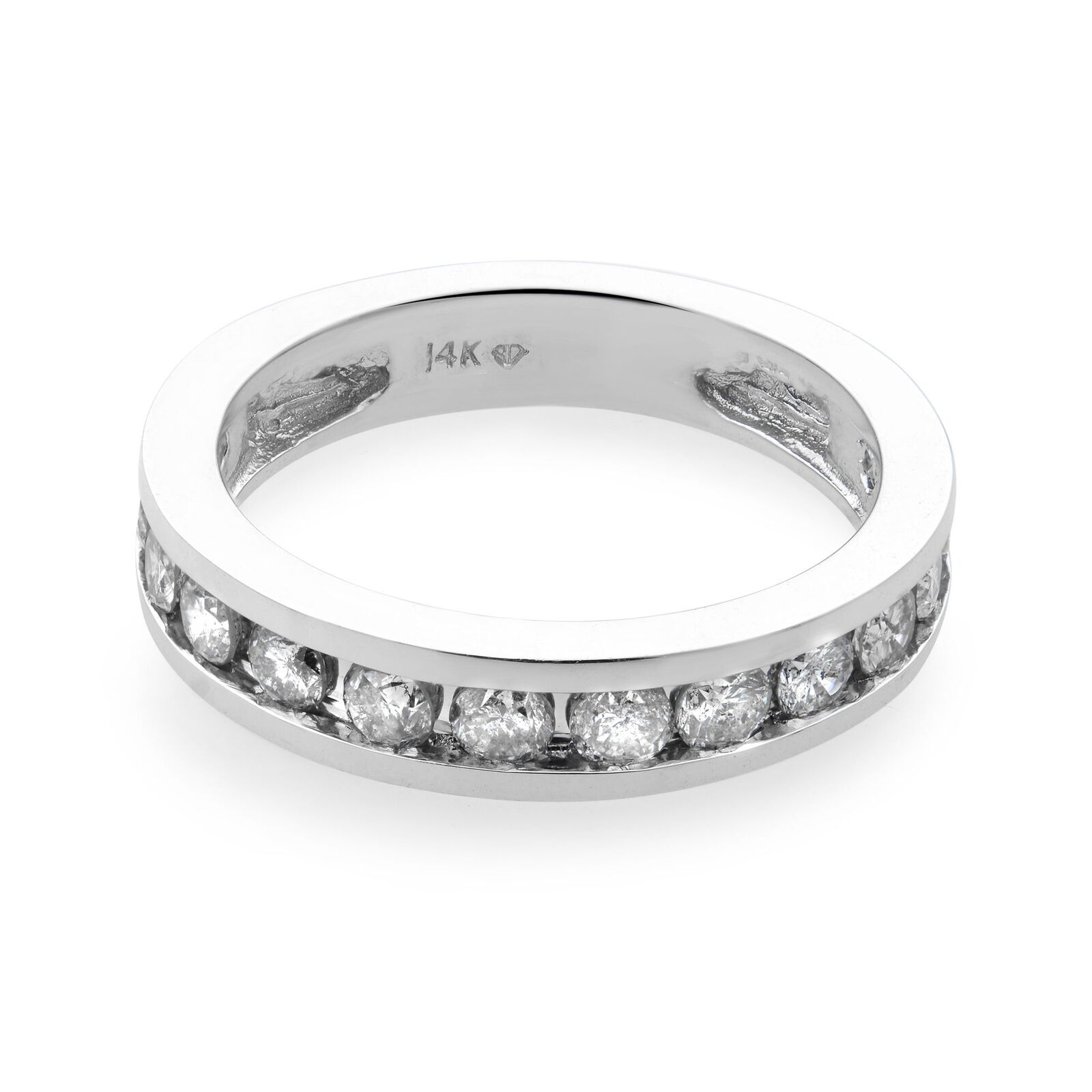 True 1.00Cttw Diamond Ladies Wedding Band Ring 14K White Gold Size 6.75