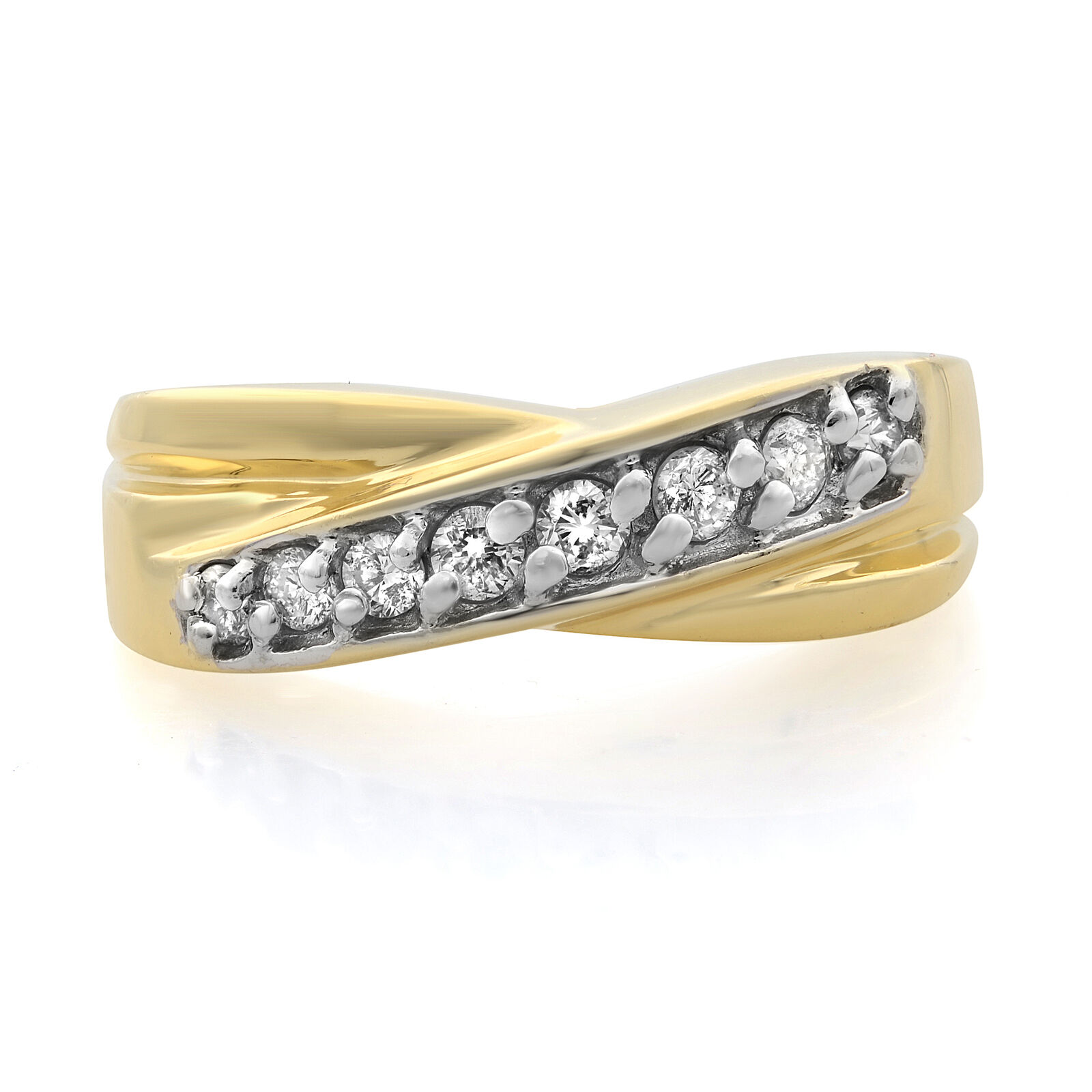 True 0.25Cttw Diamond Ladies Band Ring 14K Yellow Gold Size 7