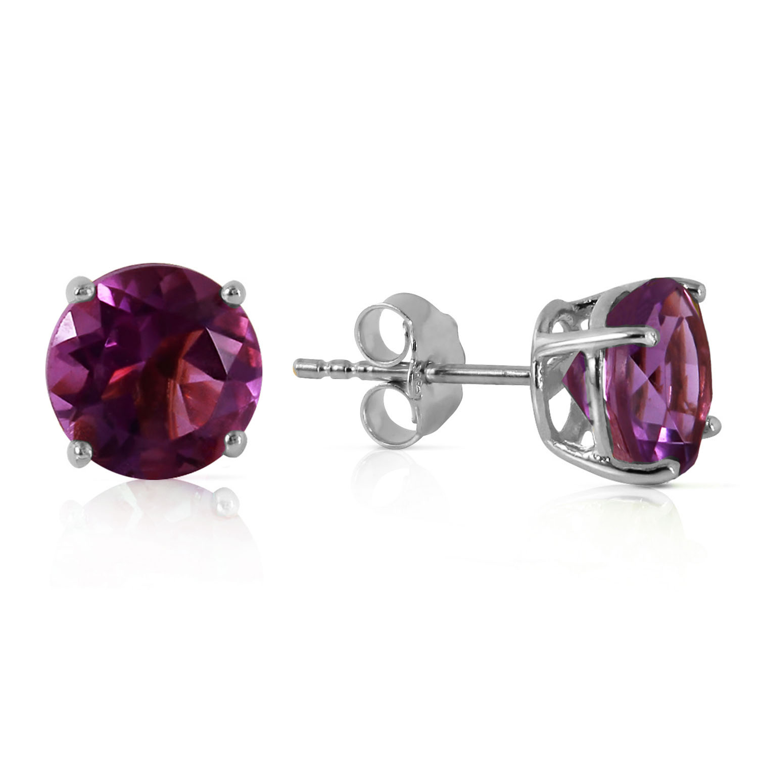 3.1 CTW 14K Solid White Gold Embrace Radiance Amethyst Earrings