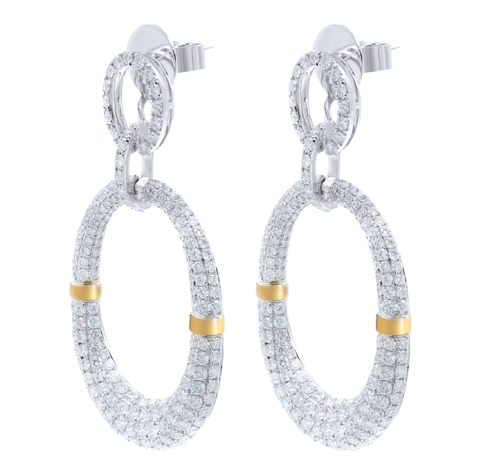 True Diamond Drop Chandelier Pave Encrusted Party Earrings 6.25cts W Gold