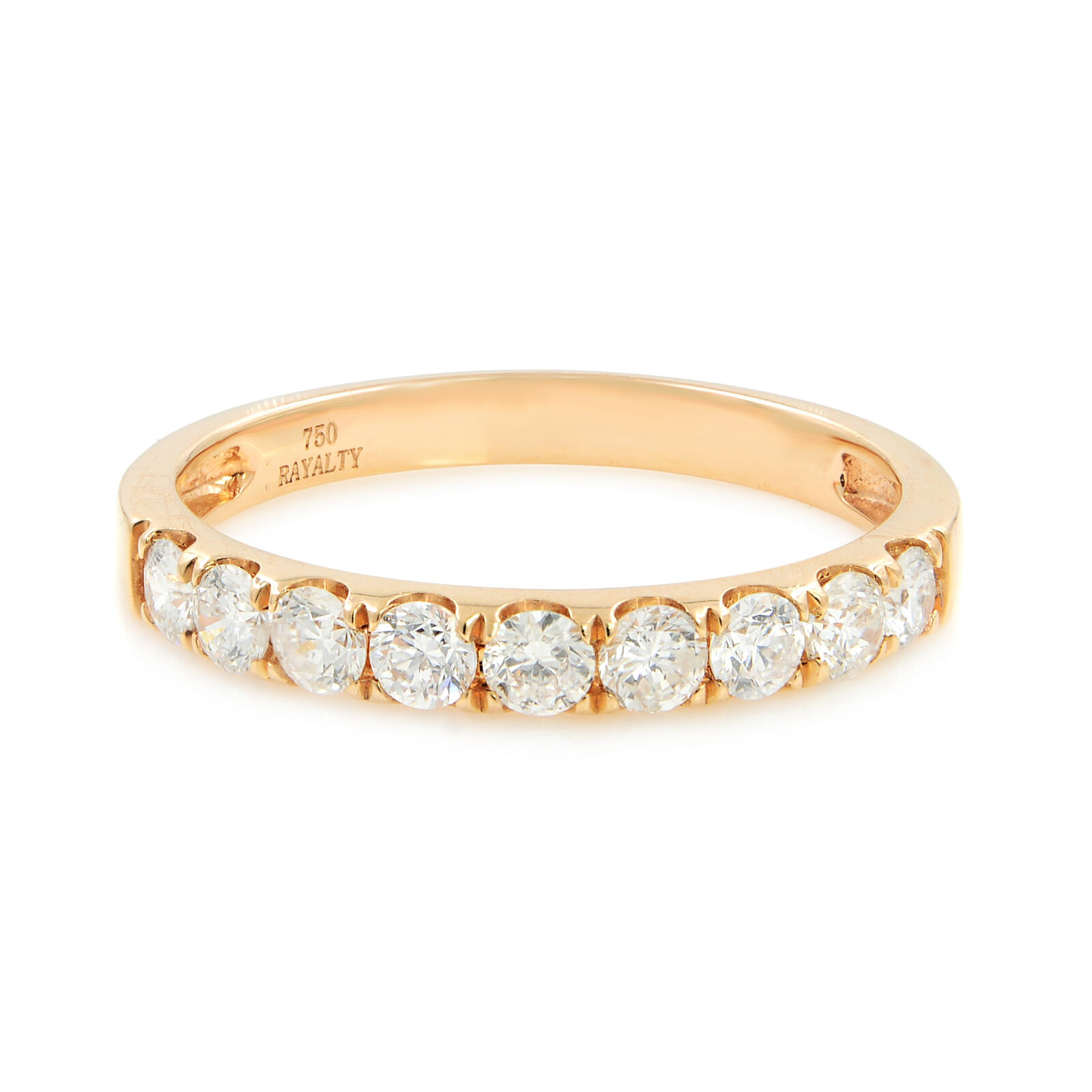 True Scoop Pave Diamond Wedding Band 18K Rose Gold 0.53cttw