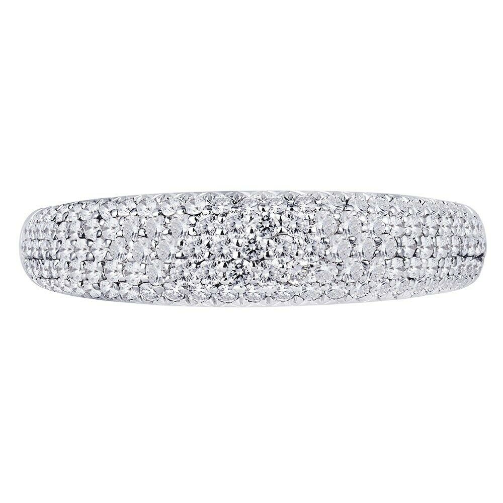 True 18K White Gold 0.50cts Genuine Diamond Pave Ladies Ring Size 6.5