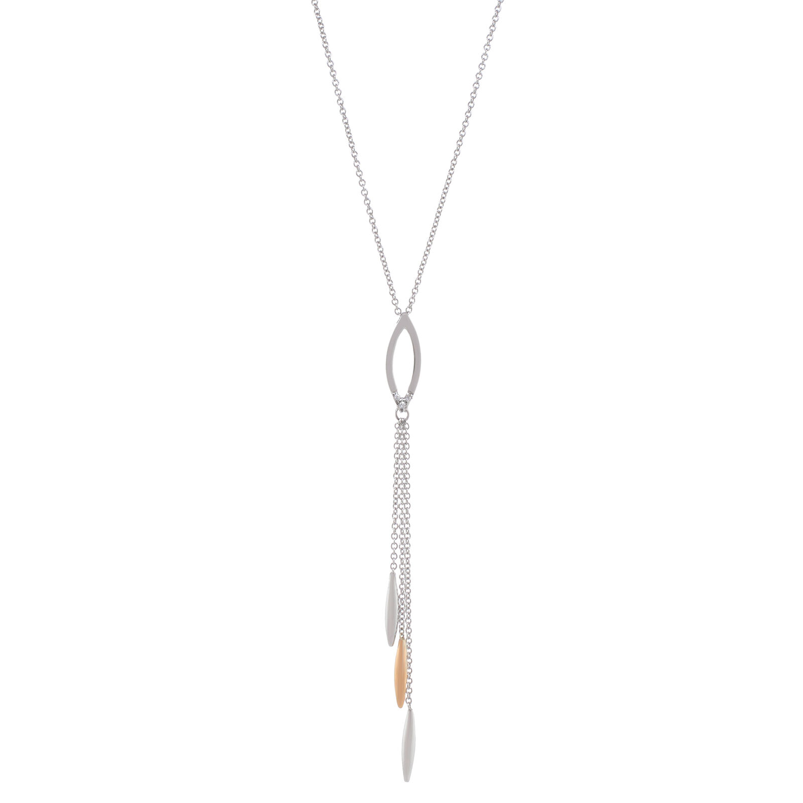 True 18K White Gold Diamond Ladies Necklace
