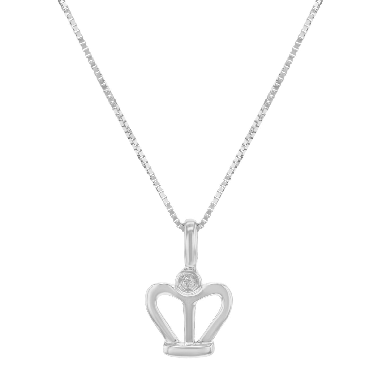 True 18K White Gold Diamond Pendant Necklace Bliss by Damiani 0.01 Cttw