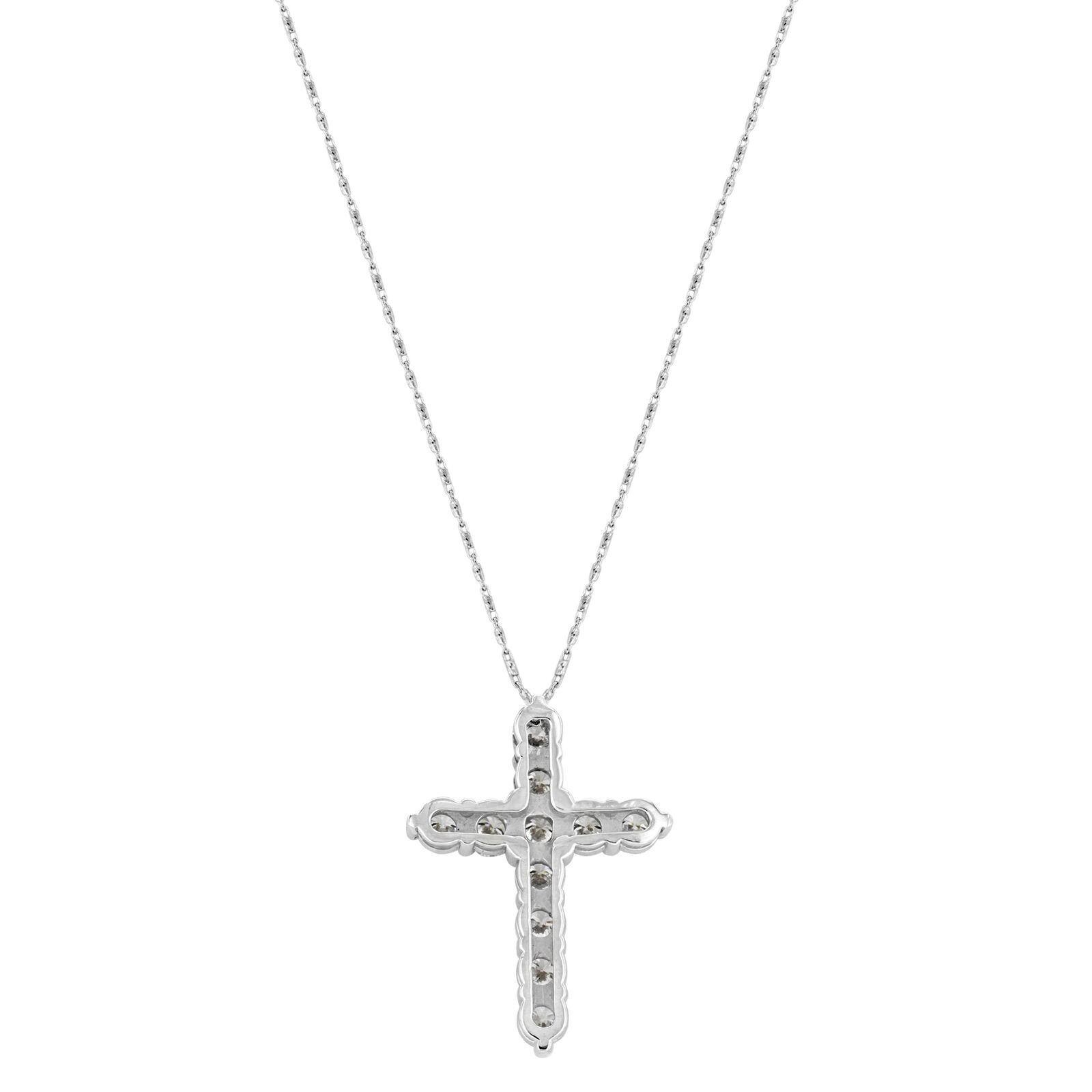 True 14K White Gold Diamond 2cttw Cross