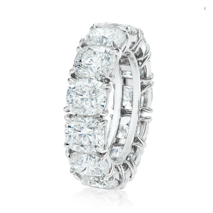 True Platinum Cushion Cut Diamond Eternity Band 9.55cts