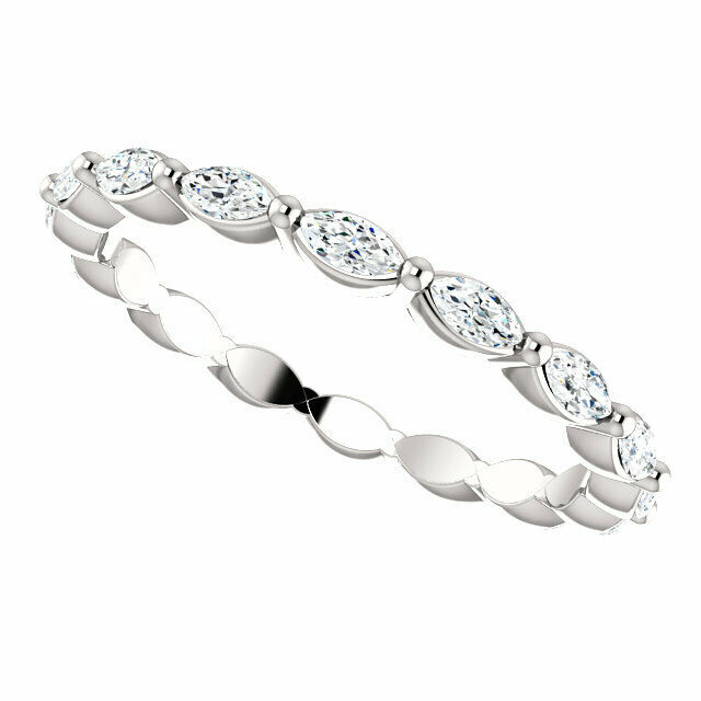 True 14K White Gold 1 1/6 CTW Diamond Eternity Band Size 6.5