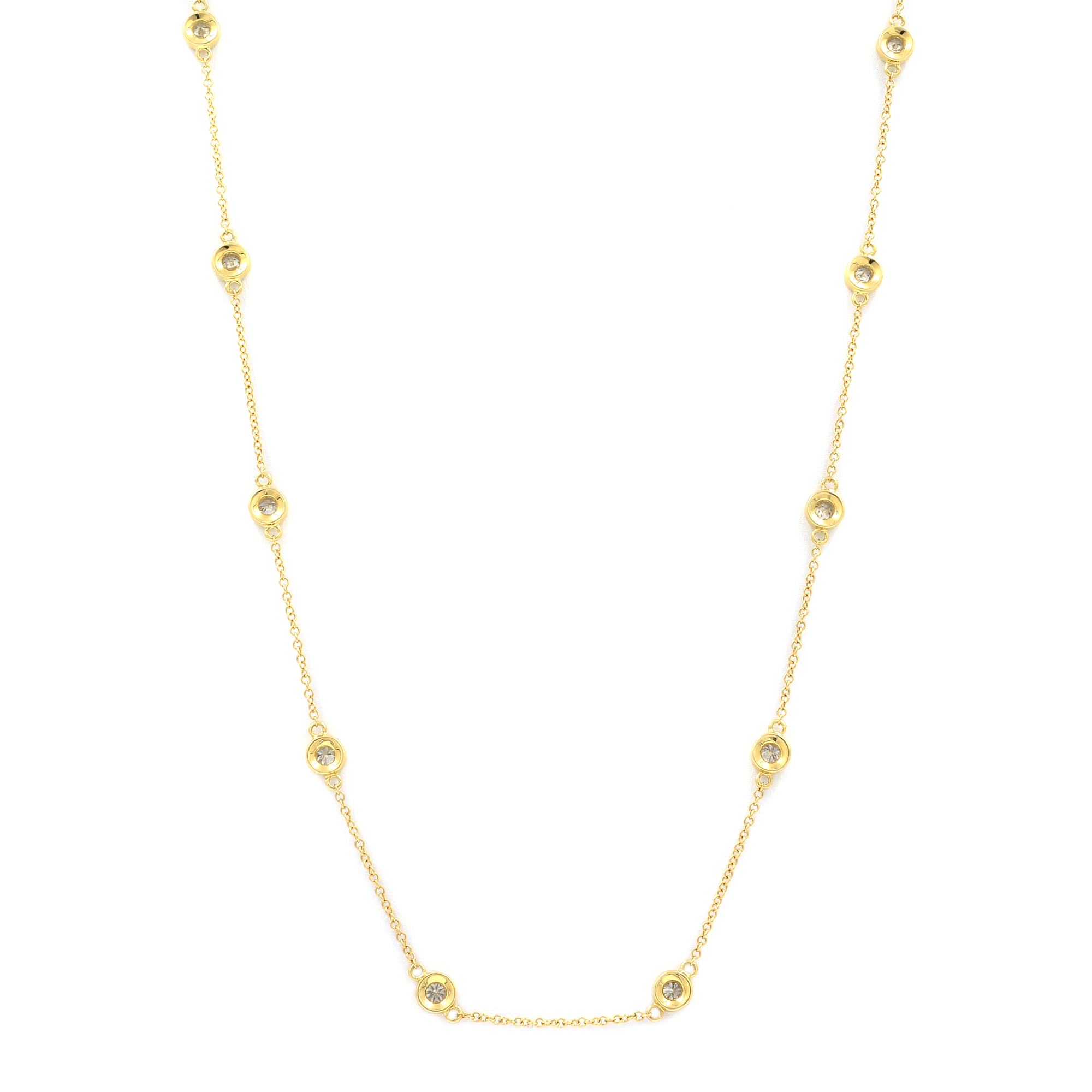 True 14K Yellow Gold Diamonds 0.77cttw by the Yard 18 Inch Necklace