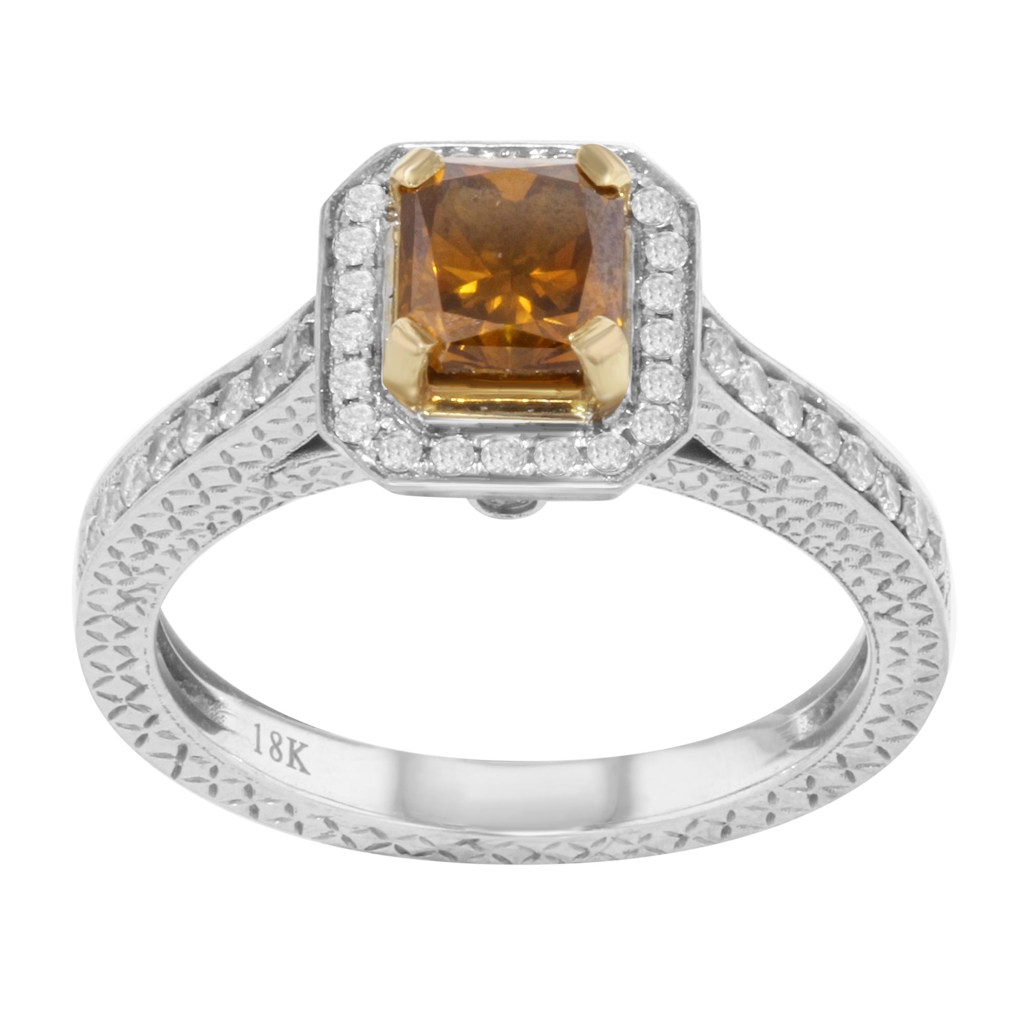 True 1.50 Cttw 18K White Yellow Gold Diamonds Ladies Engagement Ring