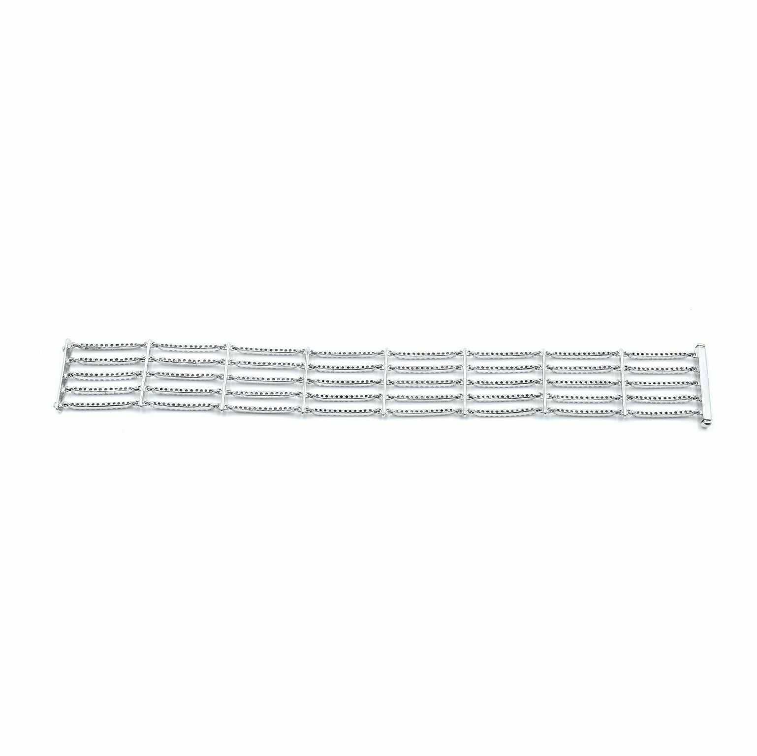 True 18K White Gold Handmade Bracelet With Diamonds