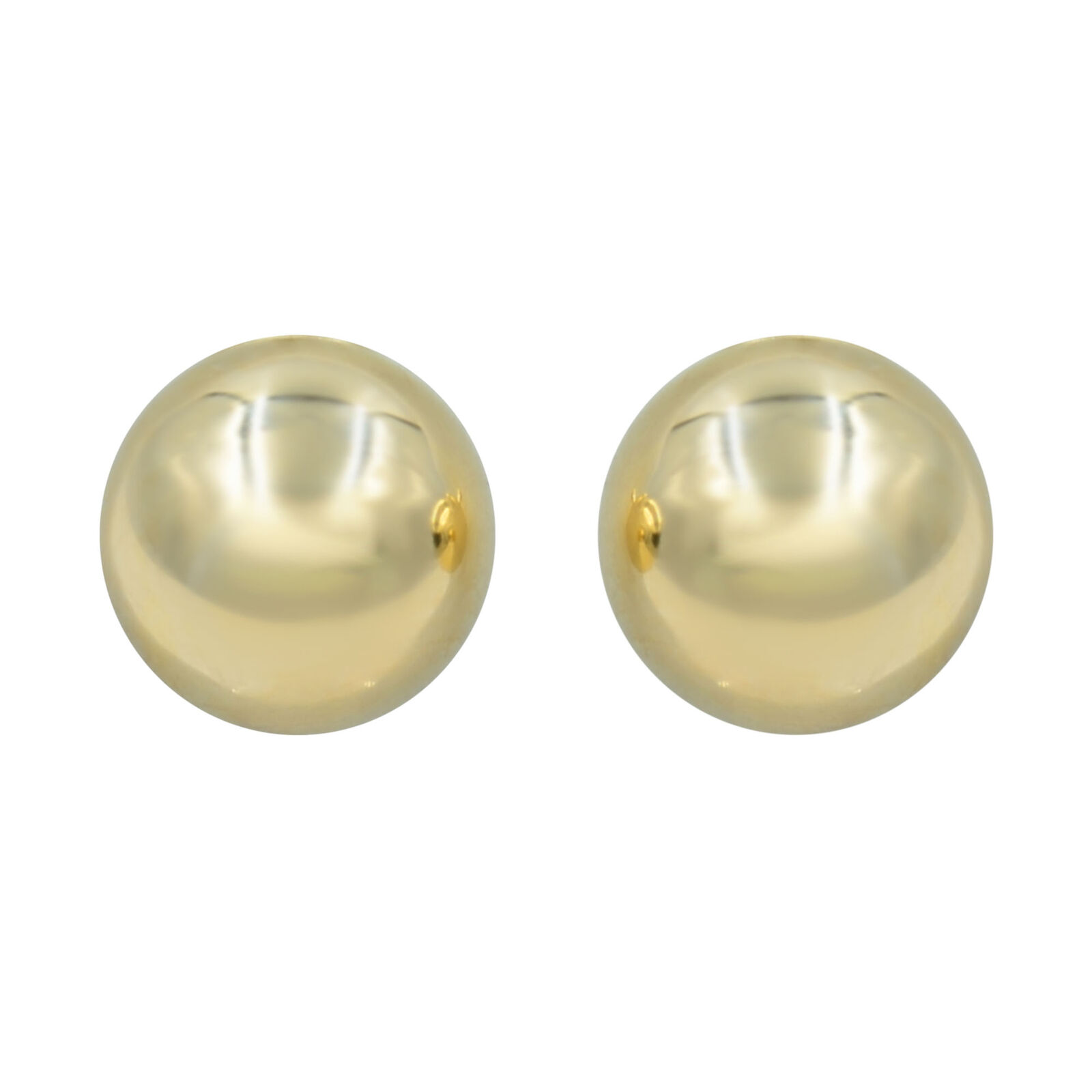 True 14K Yellow Gold Ball Stud Earrings 7.5mm