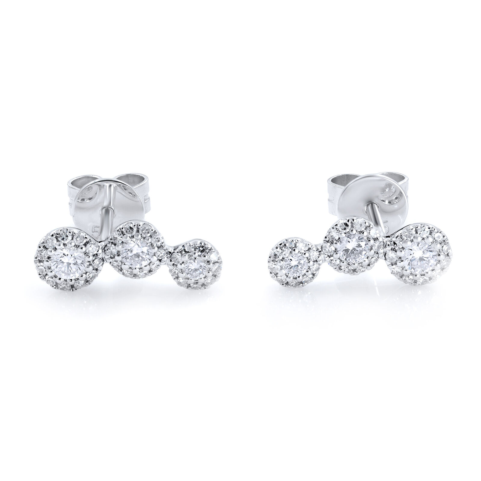 True 14K White Gold Diamond Stud Earring 0.36cttw 