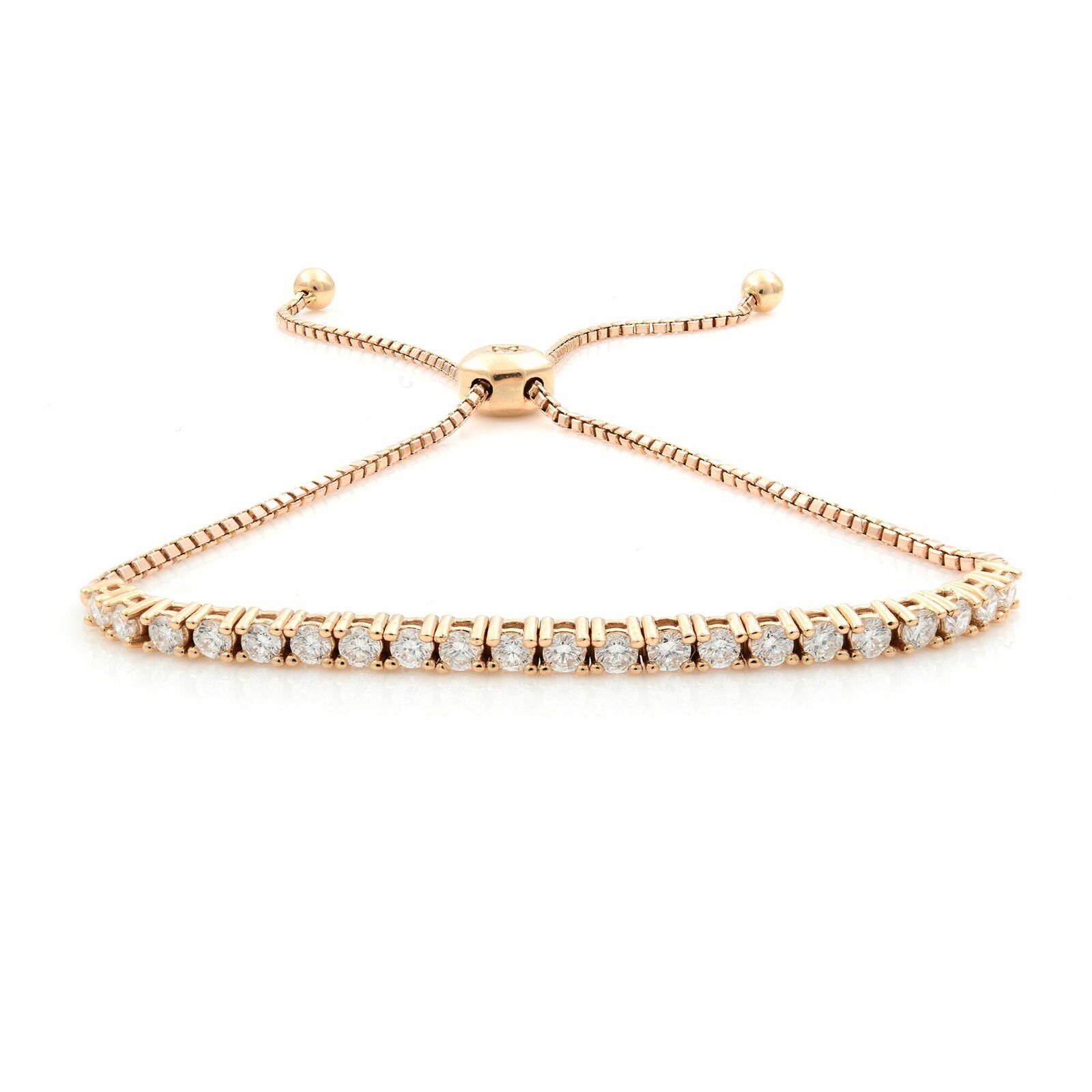 True 14K Rose Gold Slider Diamond 0.50cts Bracelet