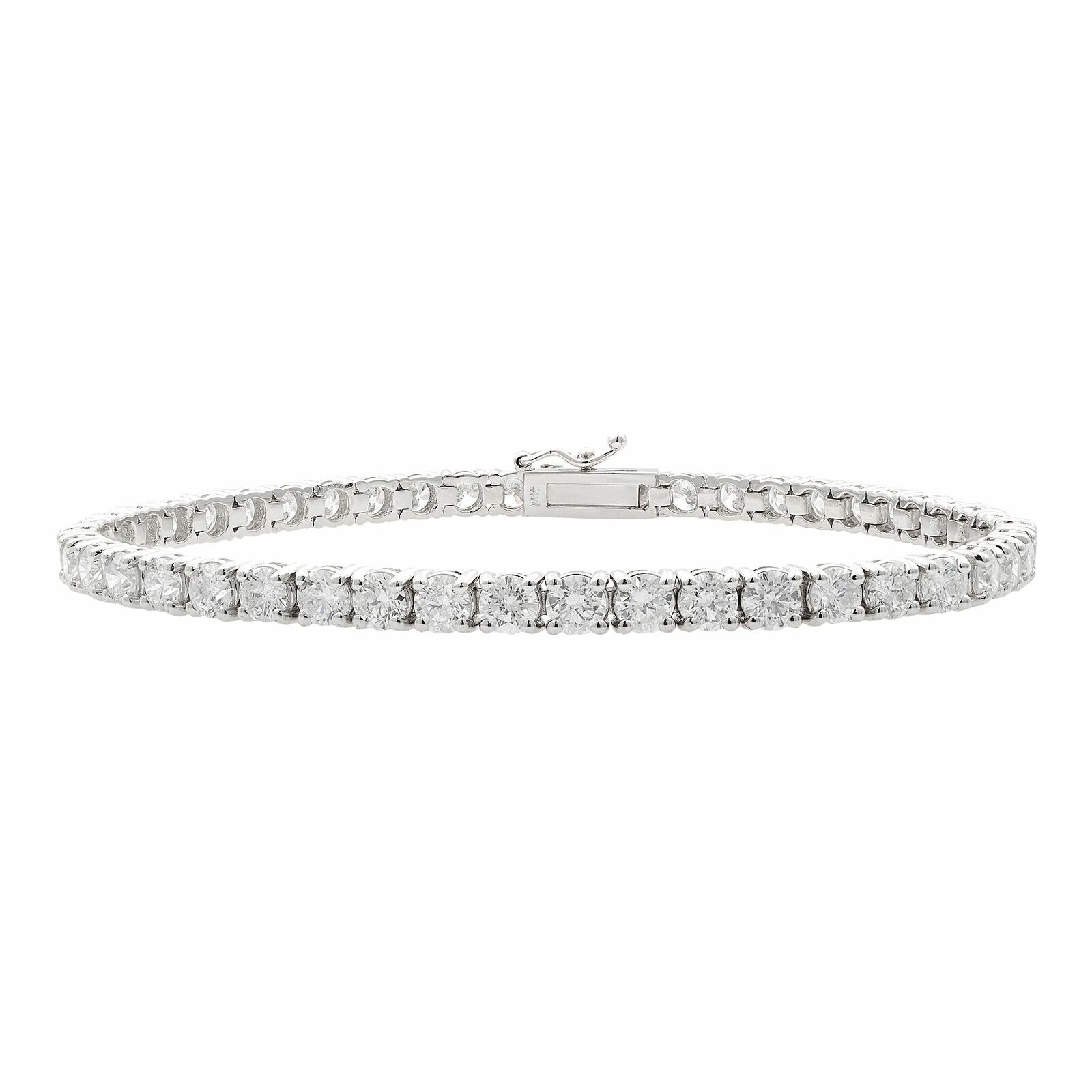 True 14K White Gold Diamond Ladies Tennis Bracelet 8.49ct
