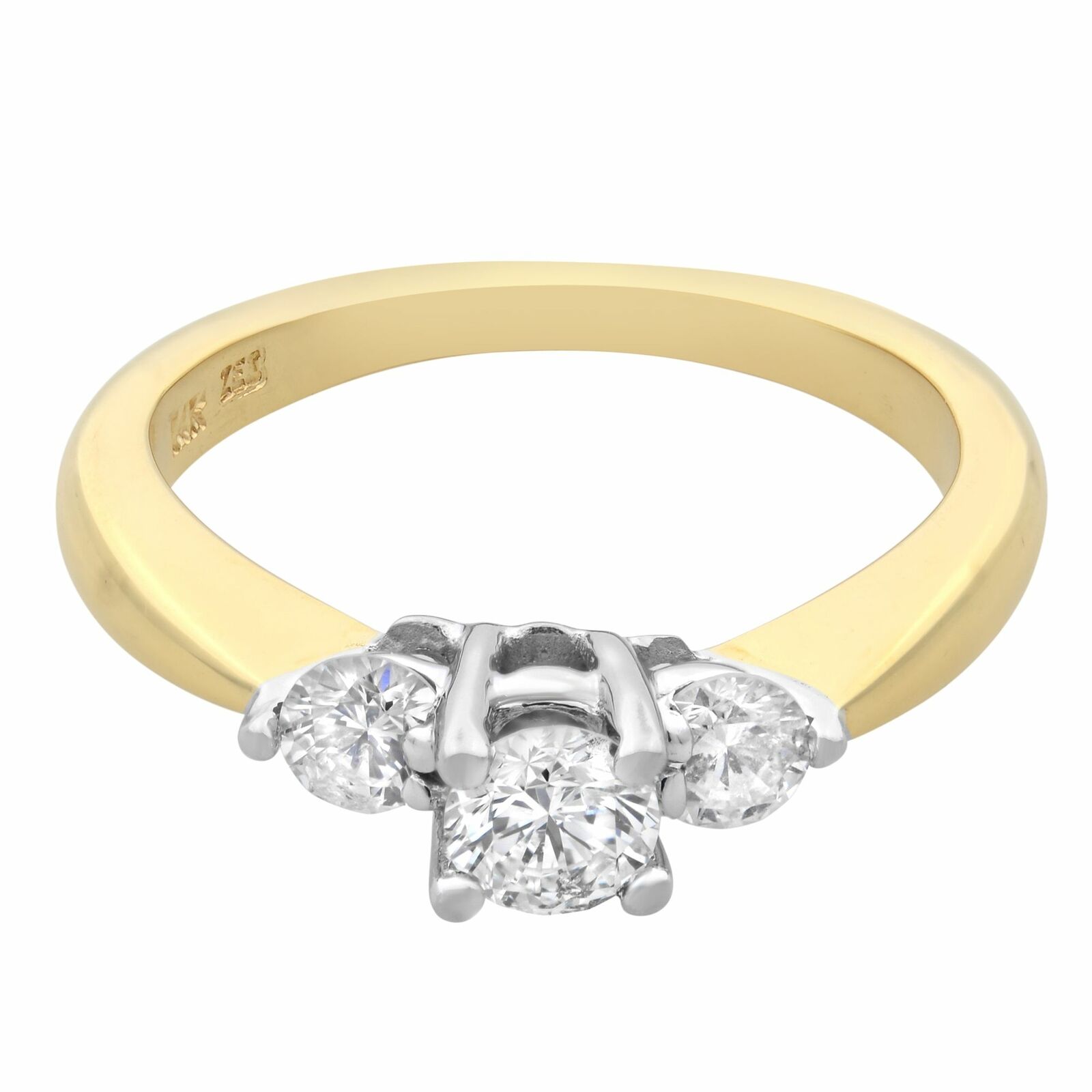 True 14K Yellow White Gold 0.40cttw Diamond Engagement Ring SZ5