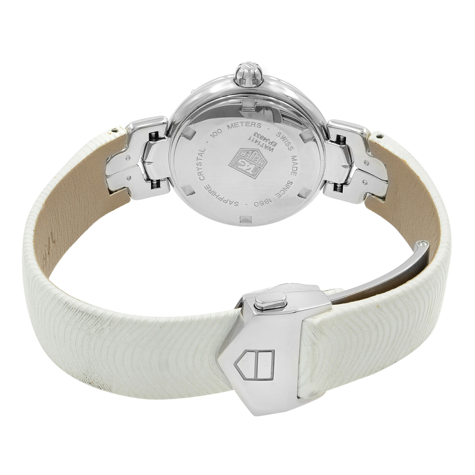 TAG Heuer Link Silver Dial Date Steel Leather Quartz Ladies Watch