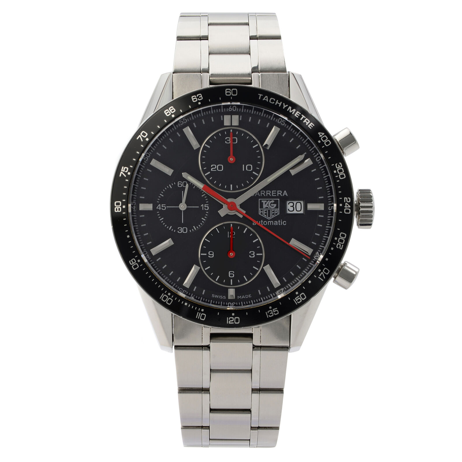 Tag Heuer Carrera Steel Black Dial Automatic Mens Watch CV2014.BA0786