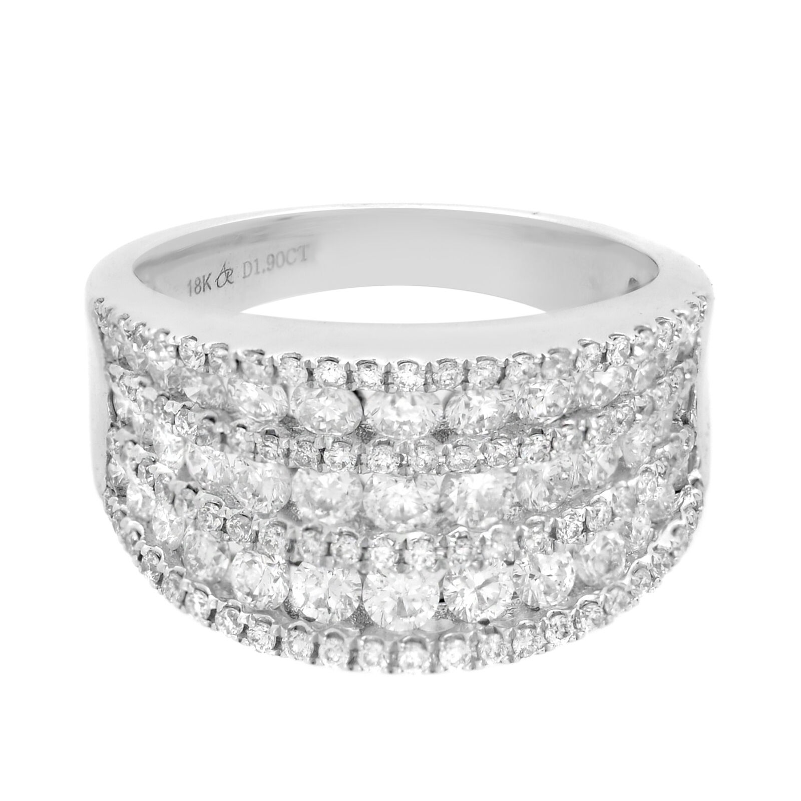 True 18K White Gold Diamond Ring 1.90cttw Size 7