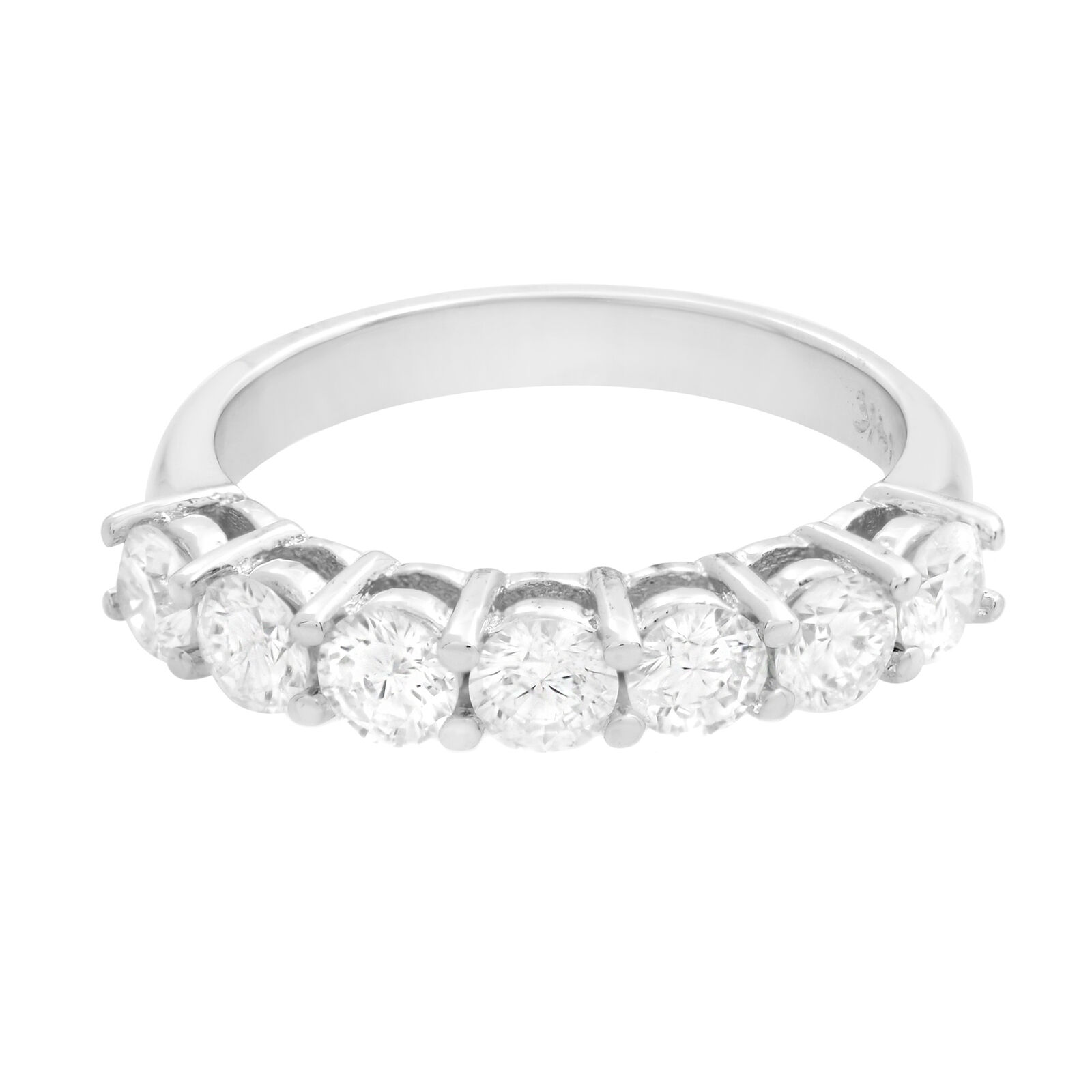 True 14K White Gold Diamond Ladies Wedding Band Ring Size 6.75 1.14cttw