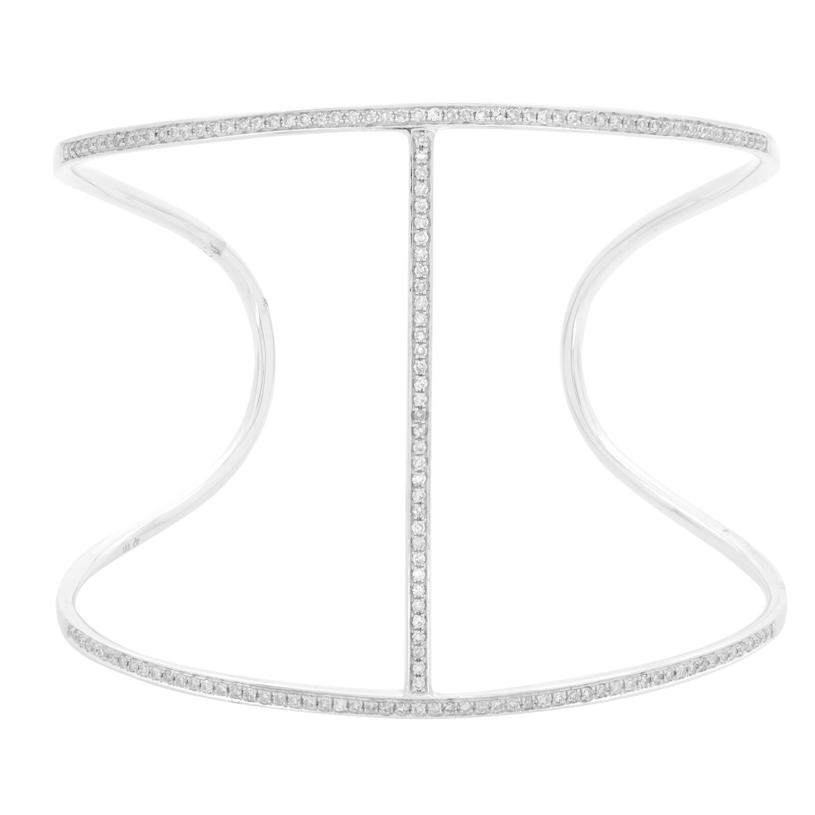 True 18K White Gold Diamond Bangle Bracelet  0.70cttw