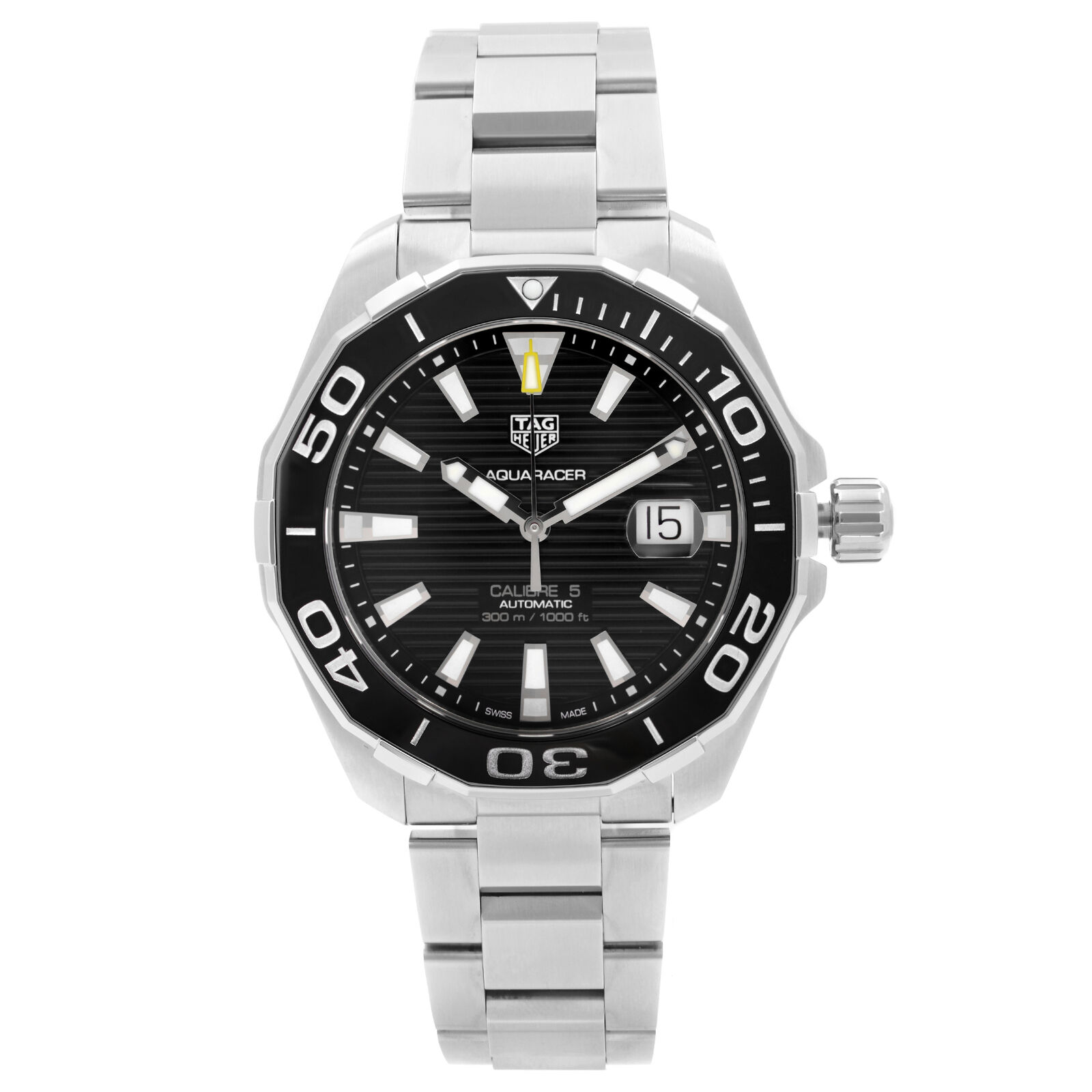 Tag Heuer Aquaracer Calibre 5 Steel Black Dial Automatic Watch WAY201A.BA0927