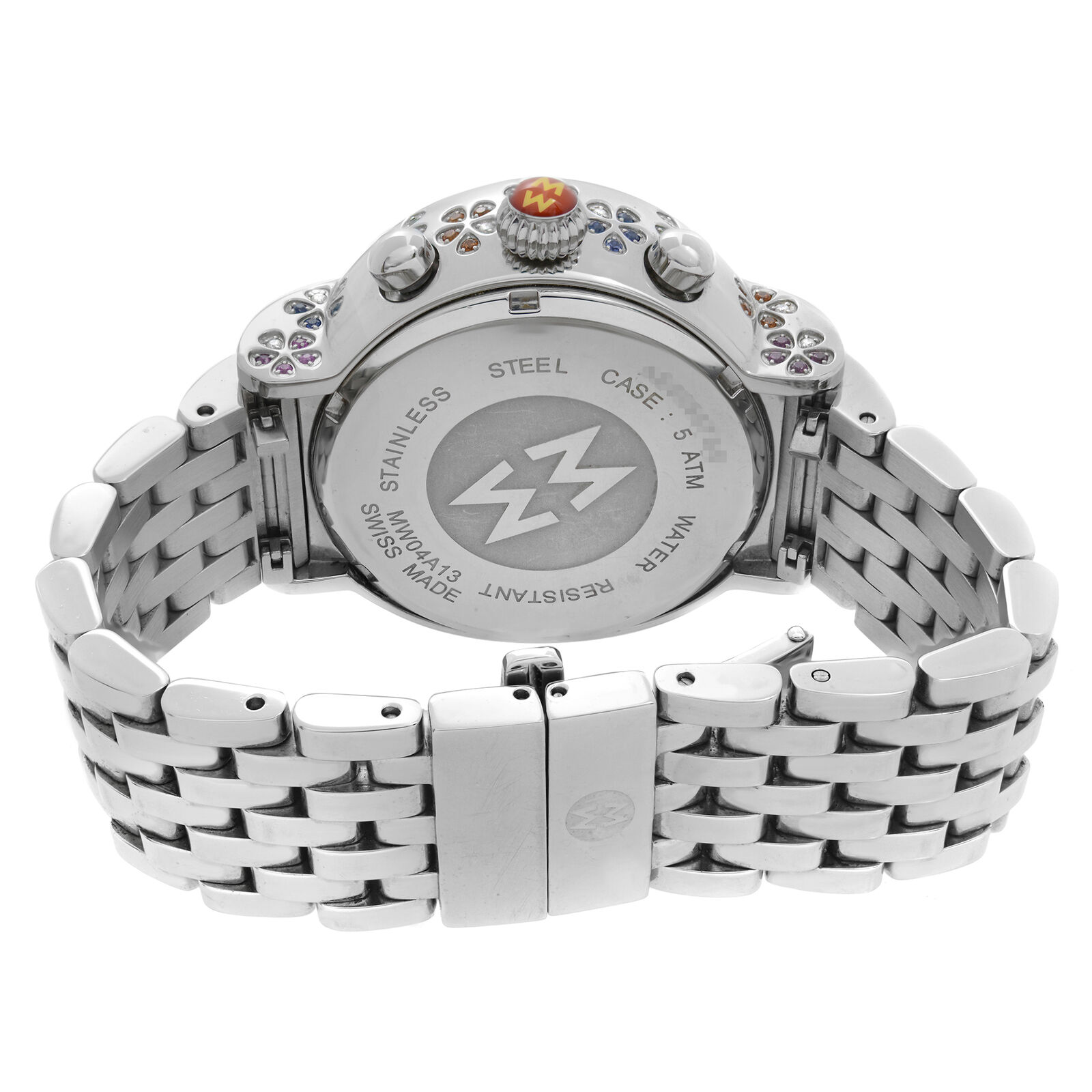 Michele Extreme Fleur Diamond Steel MOP Dial Ladies Quratz Watch